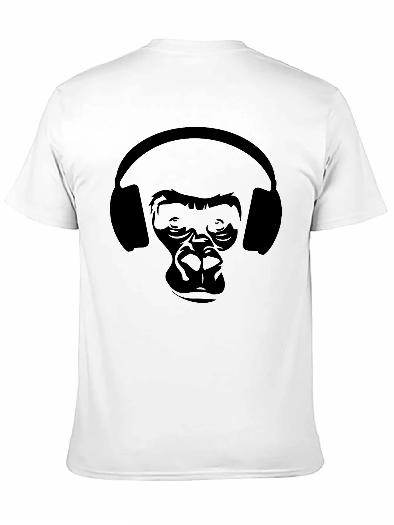 Ape With Headphones Unisex Short Sleeve Soft Cotton T-Shirt – Casual Everyday Wear