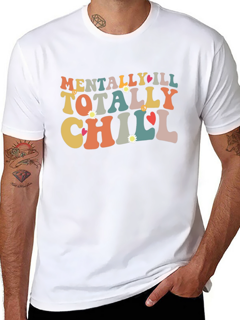 Mentally Ill Totally Chill Black Graphic Tee