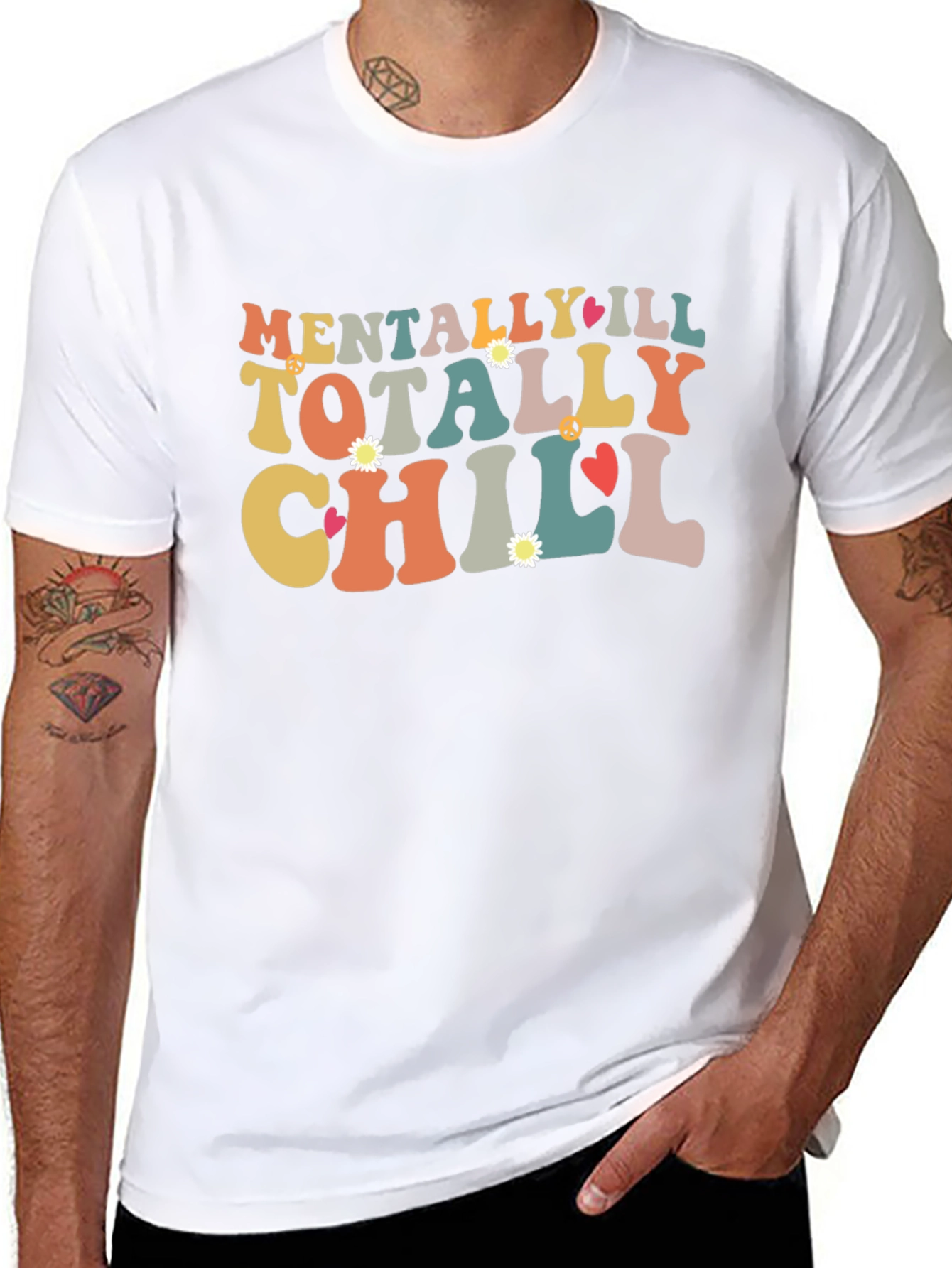 Mentally Ill Totally Chill Black Graphic Tee