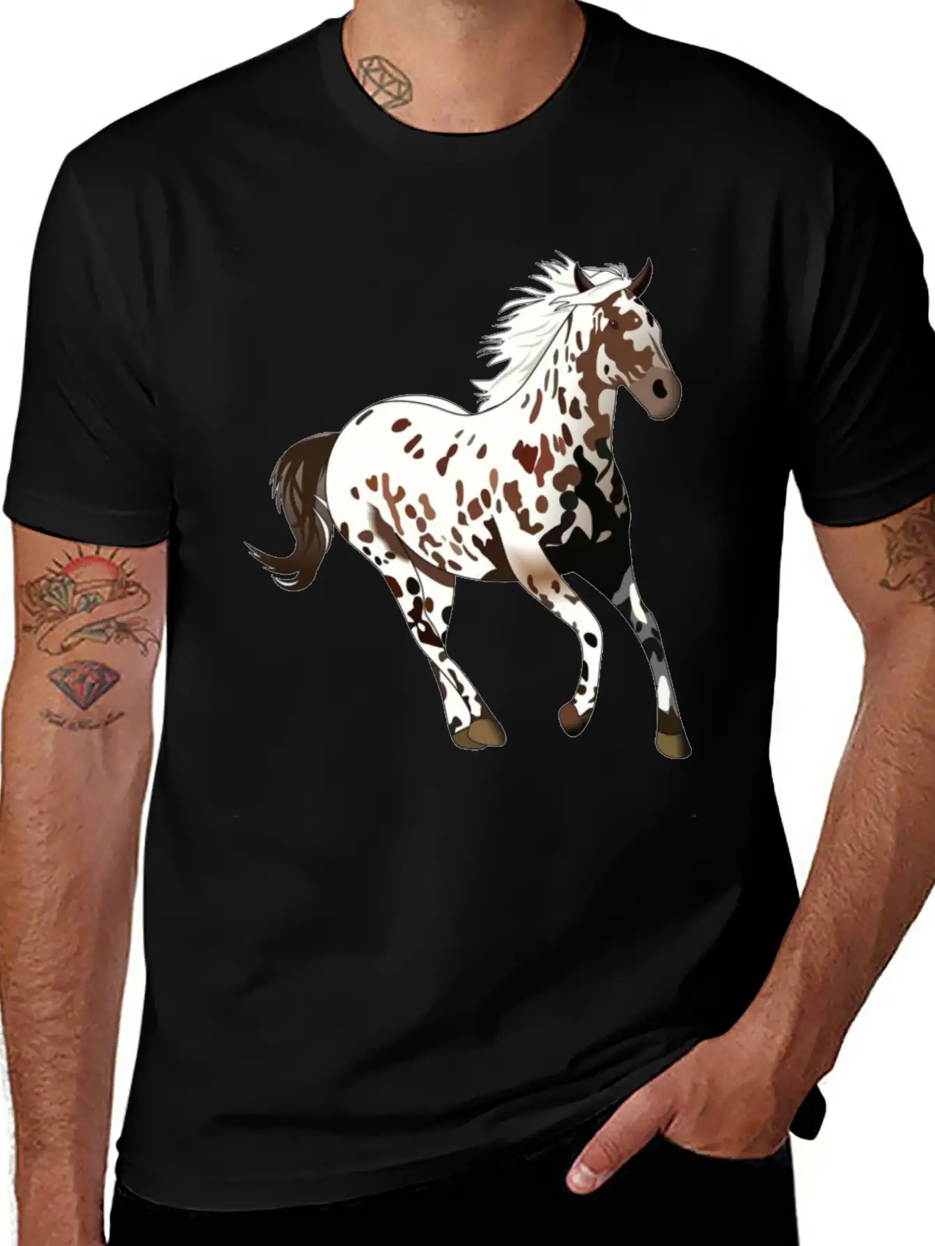 Appaloosa Horse - Horse Lover Gift, Horse Painting Breathable Soft Cotton T-Shirt – Timeless Casual Look