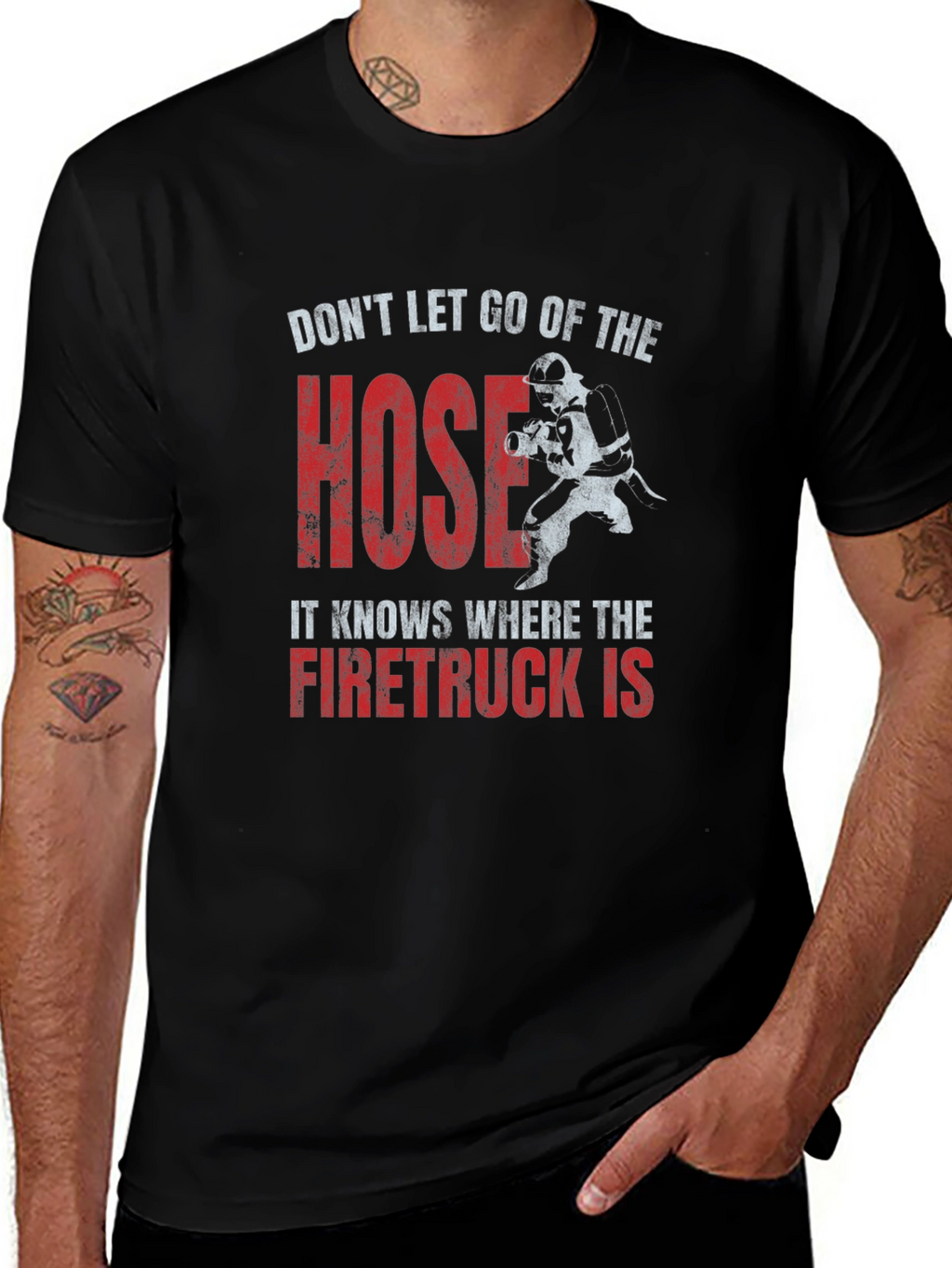 Firefighter Hose Graphic T-Shirt