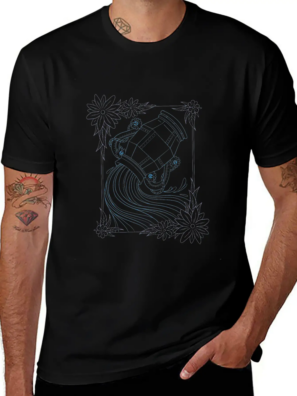 Aquarius Steampunk Innovation Breathable Graphic T-Shirt – Perfect For Casual Days
