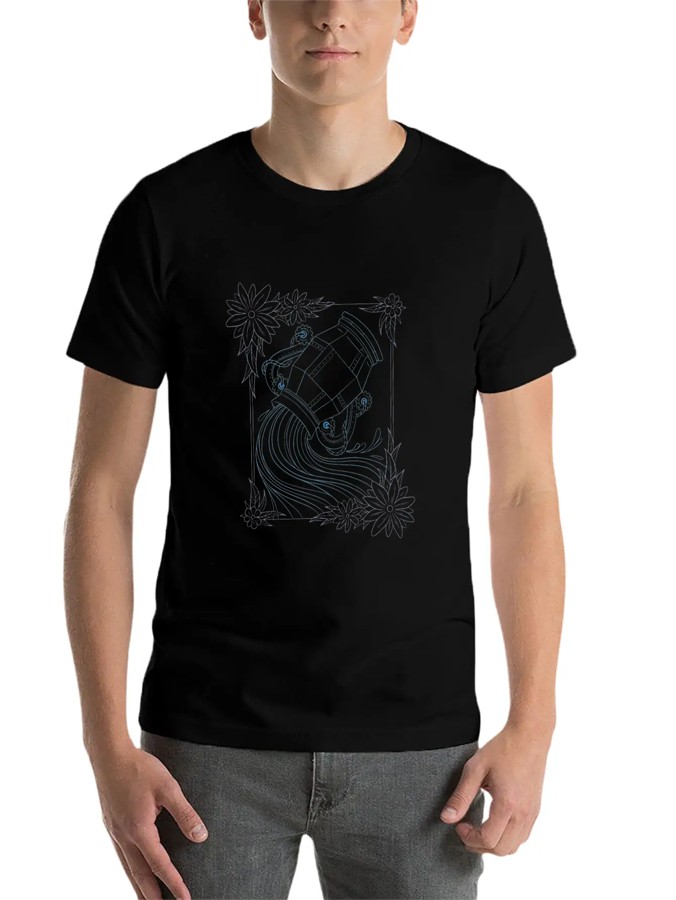 Aquarius Steampunk Innovation Breathable Graphic T-Shirt – Perfect For Casual Days