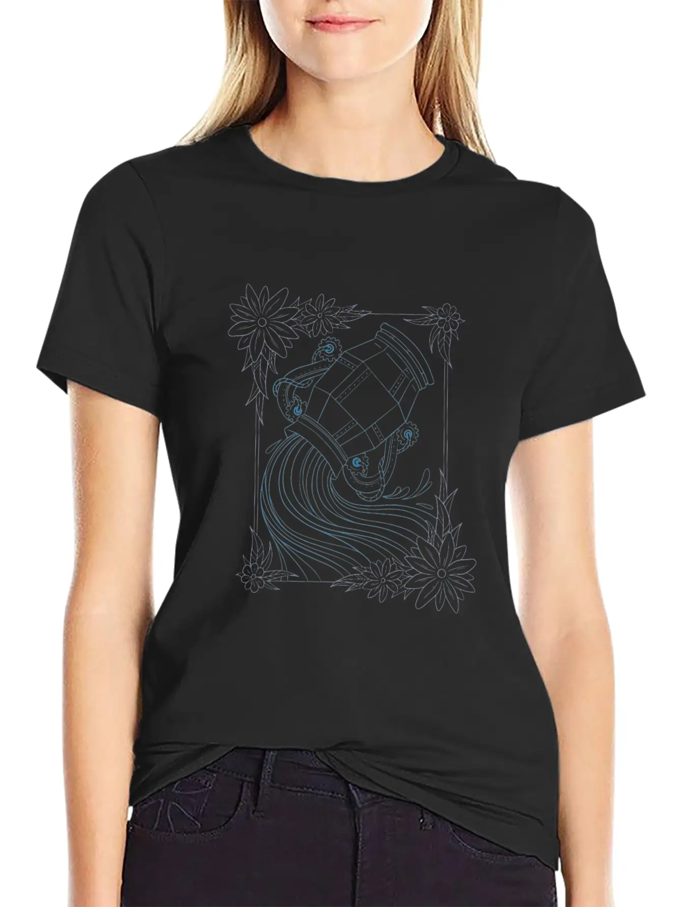 Aquarius Steampunk Innovation Breathable Graphic T-Shirt – Perfect For Casual Days