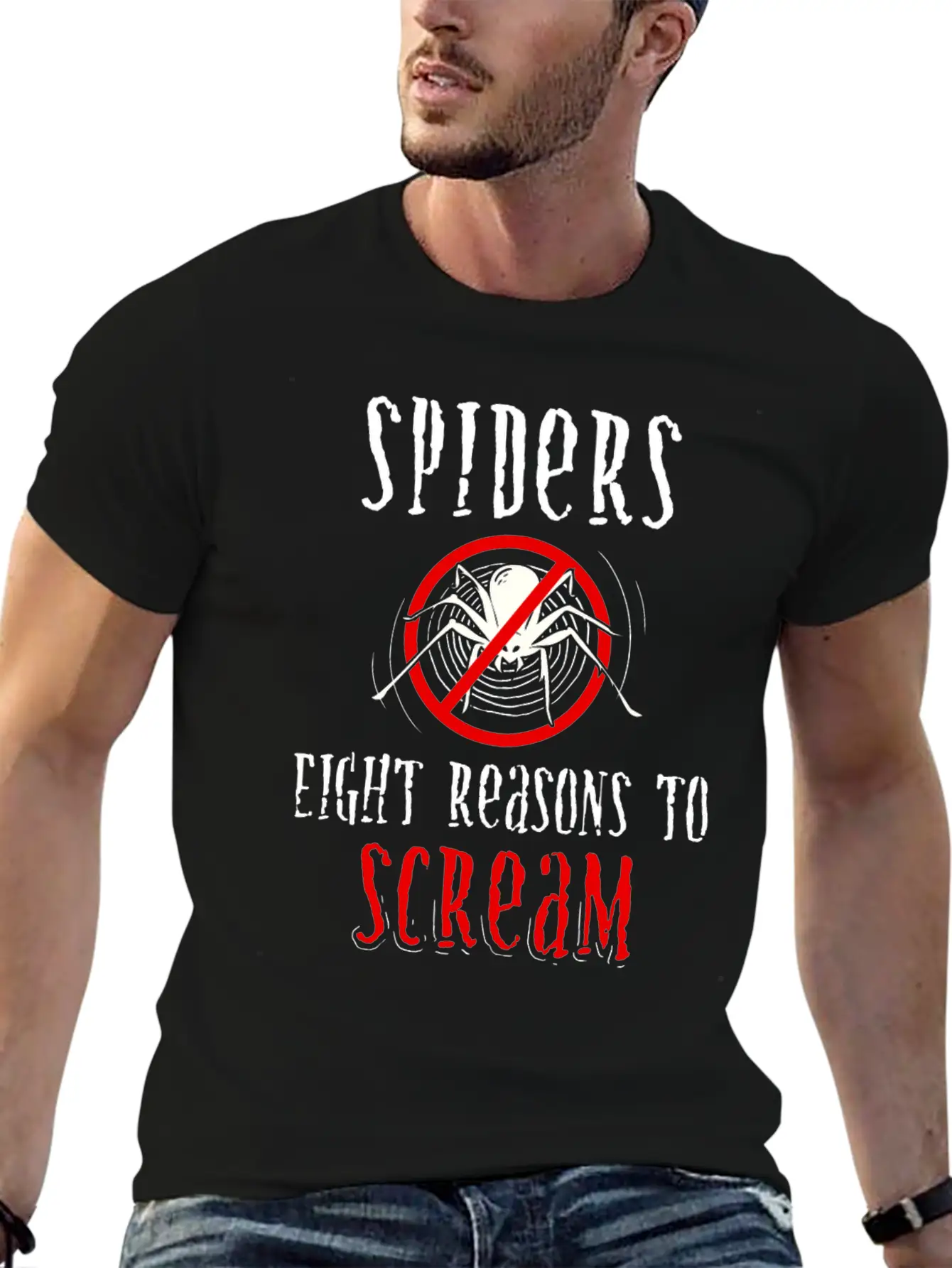 Arachnophobia Fear Of Spiders Arachnid Phobia Casual Graphic T-Shirt – Simple And Comfortable Daily Wear
