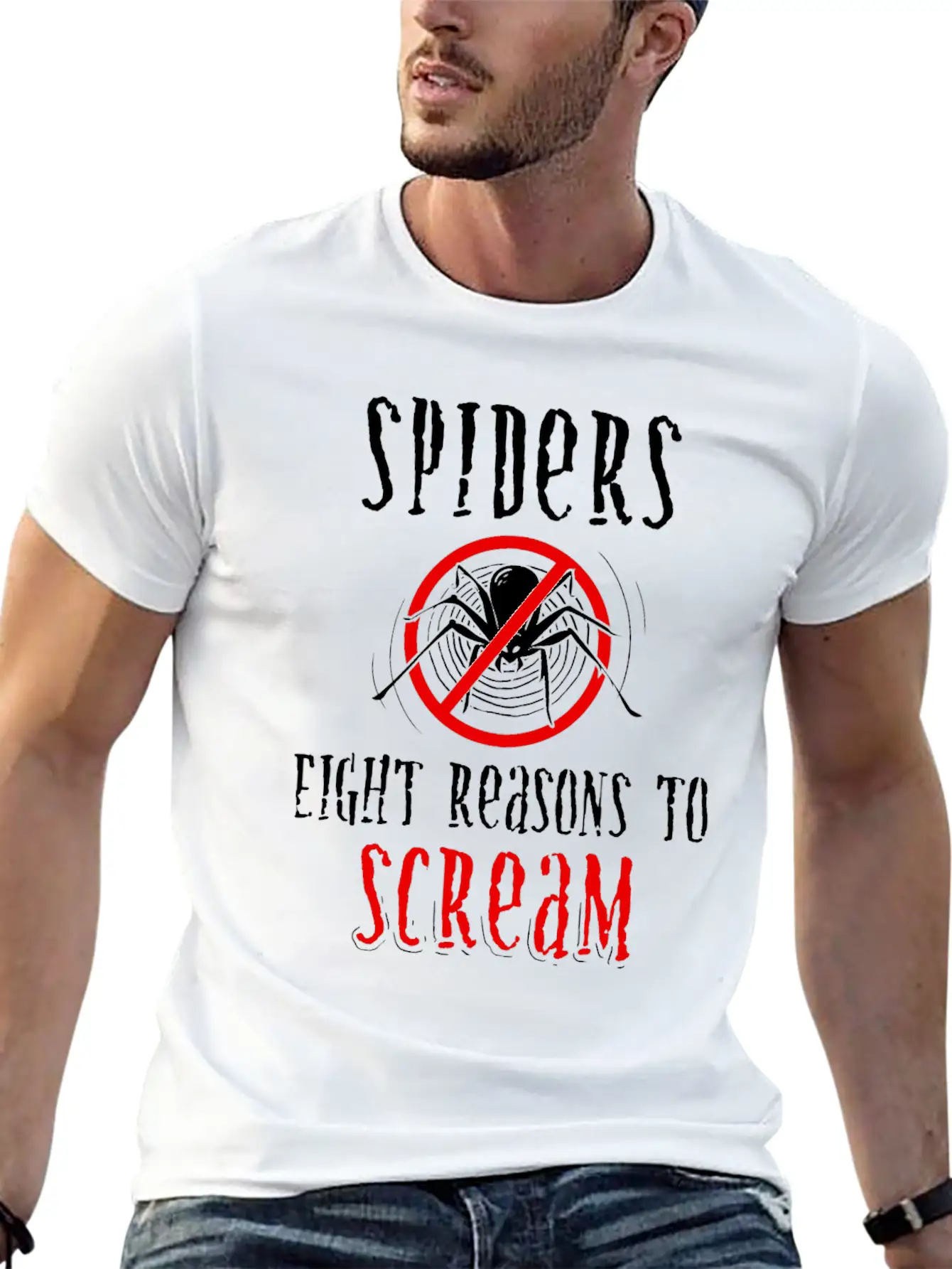 Arachnophobia Fear Of Spiders Arachnid Phobia Casual Graphic T-Shirt – Simple And Comfortable Daily Wear