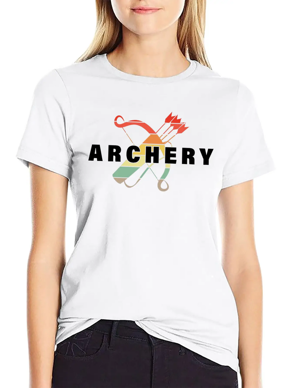 Archery Archery Sport Bow And Arrow Motif Unisex Short Sleeve Soft Cotton T-Shirt – Casual Everyday Wear