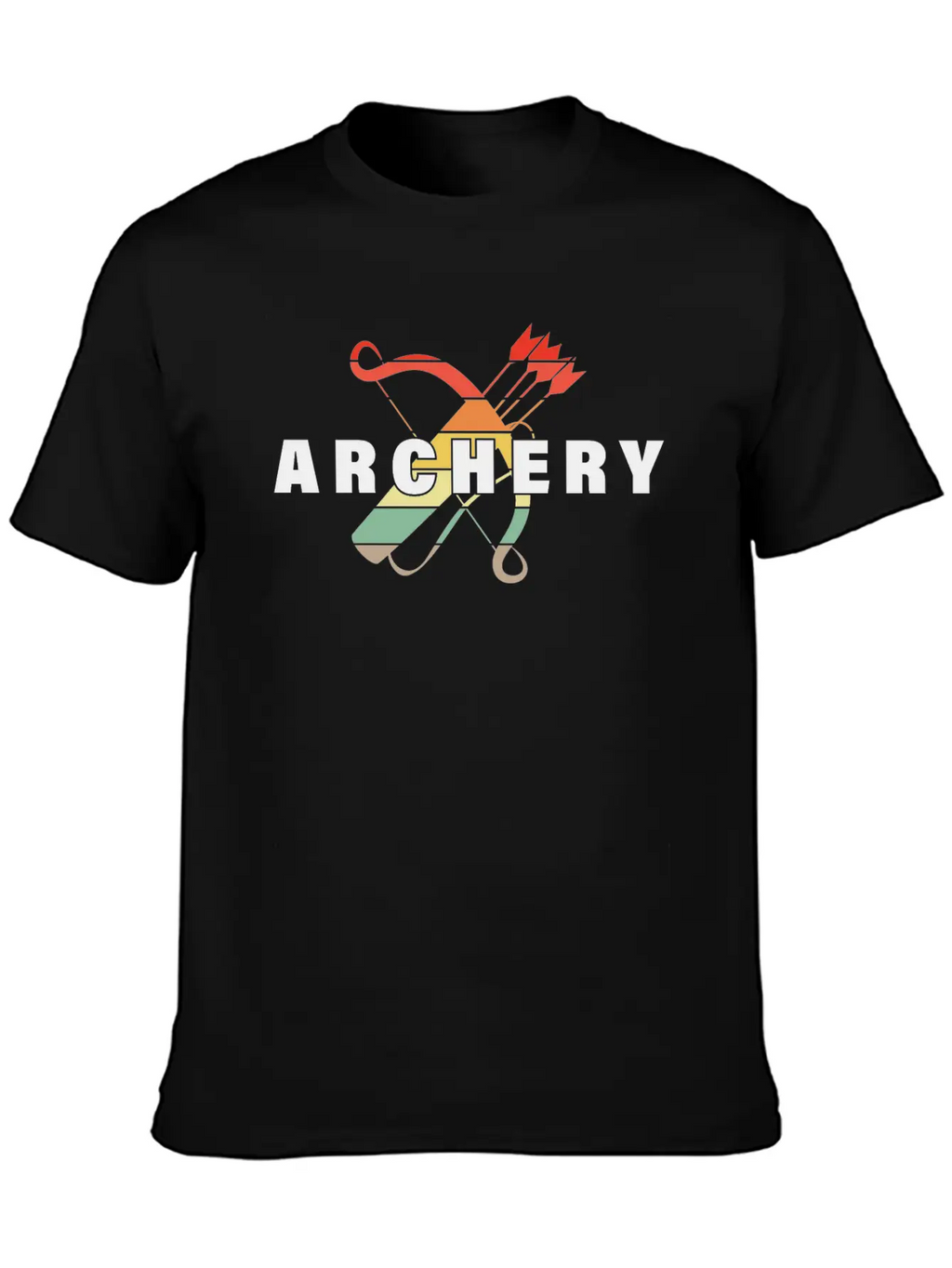 Archery Archery Sport Bow And Arrow Motif Unisex Short Sleeve Soft Cotton T-Shirt – Casual Everyday Wear
