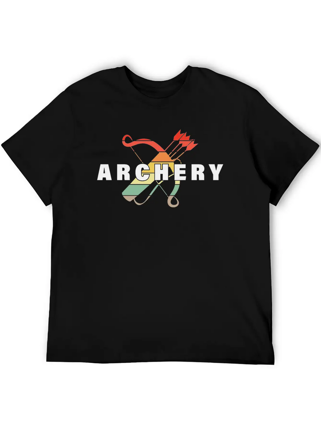 Archery Archery Sport Bow And Arrow Motif Unisex Short Sleeve Soft Cotton T-Shirt – Casual Everyday Wear