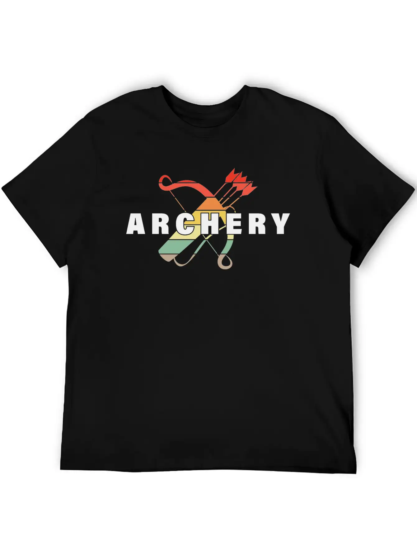Archery Archery Sport Bow And Arrow Motif Unisex Short Sleeve Soft Cotton T-Shirt – Casual Everyday Wear