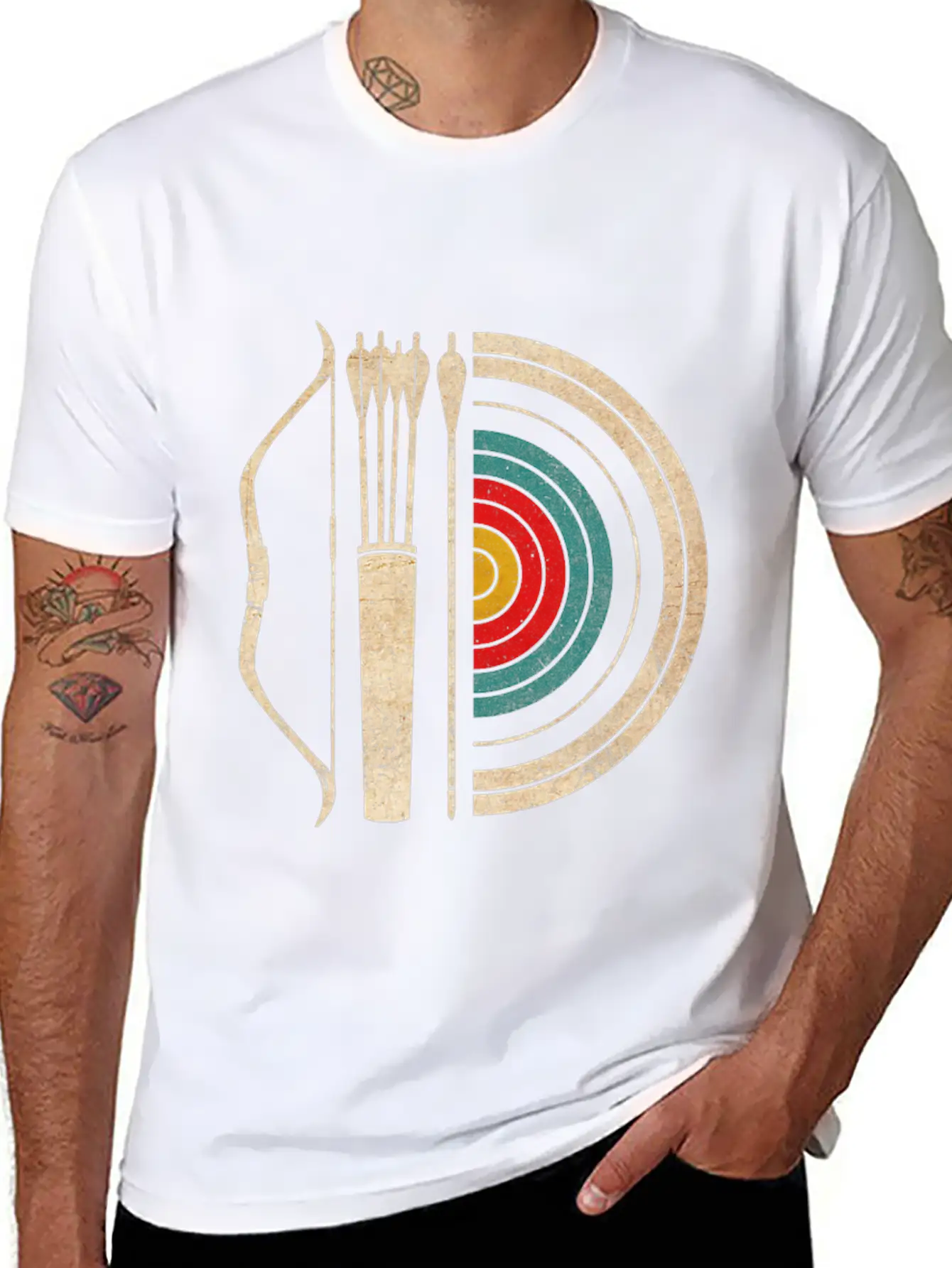 Archery Target Bow And Arrow Vintage Gifts Archer Essential Cotton Tee For Daily Outfits – Unisex Style