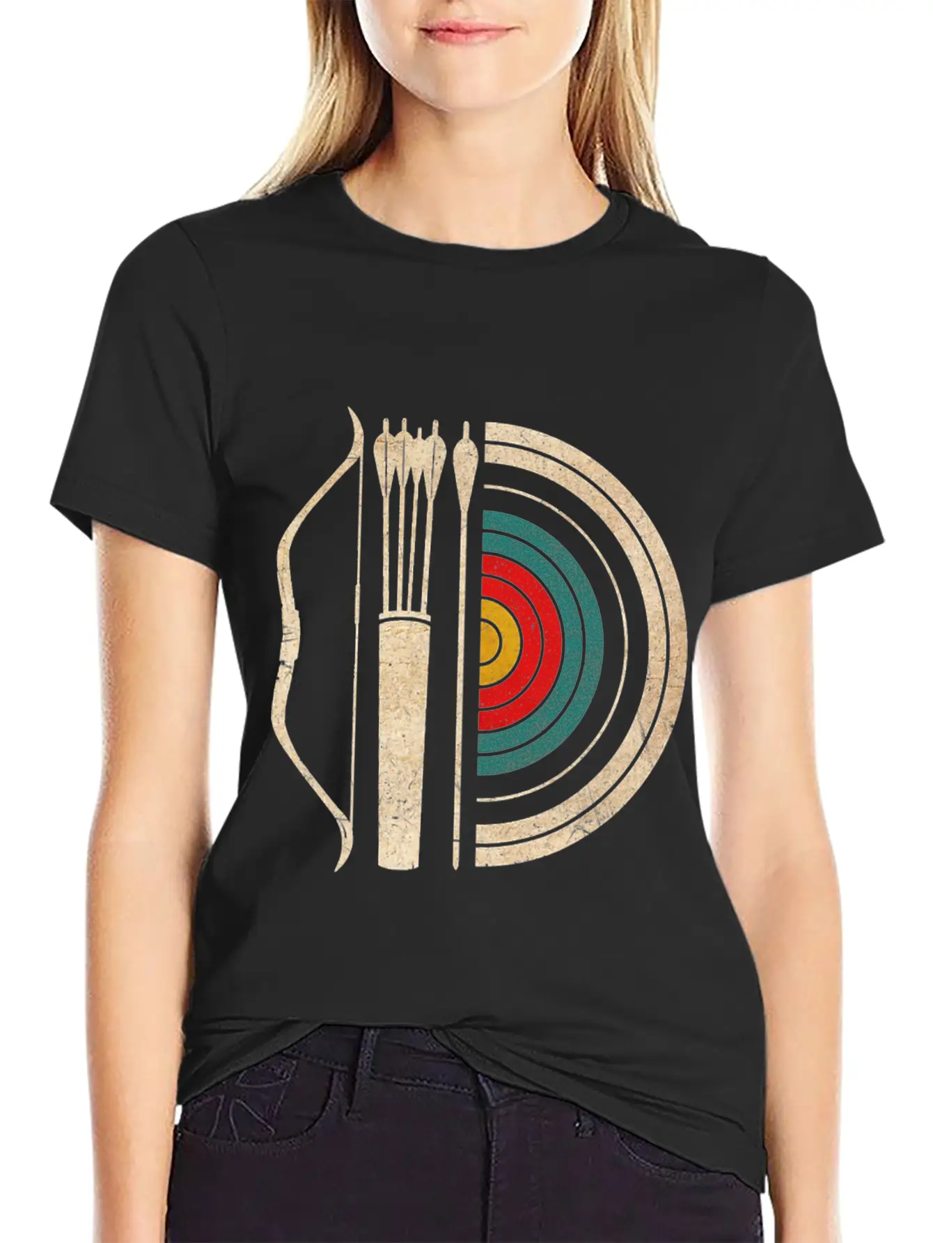 Archery Target Bow And Arrow Vintage Gifts Archer Essential Cotton Tee For Daily Outfits – Unisex Style