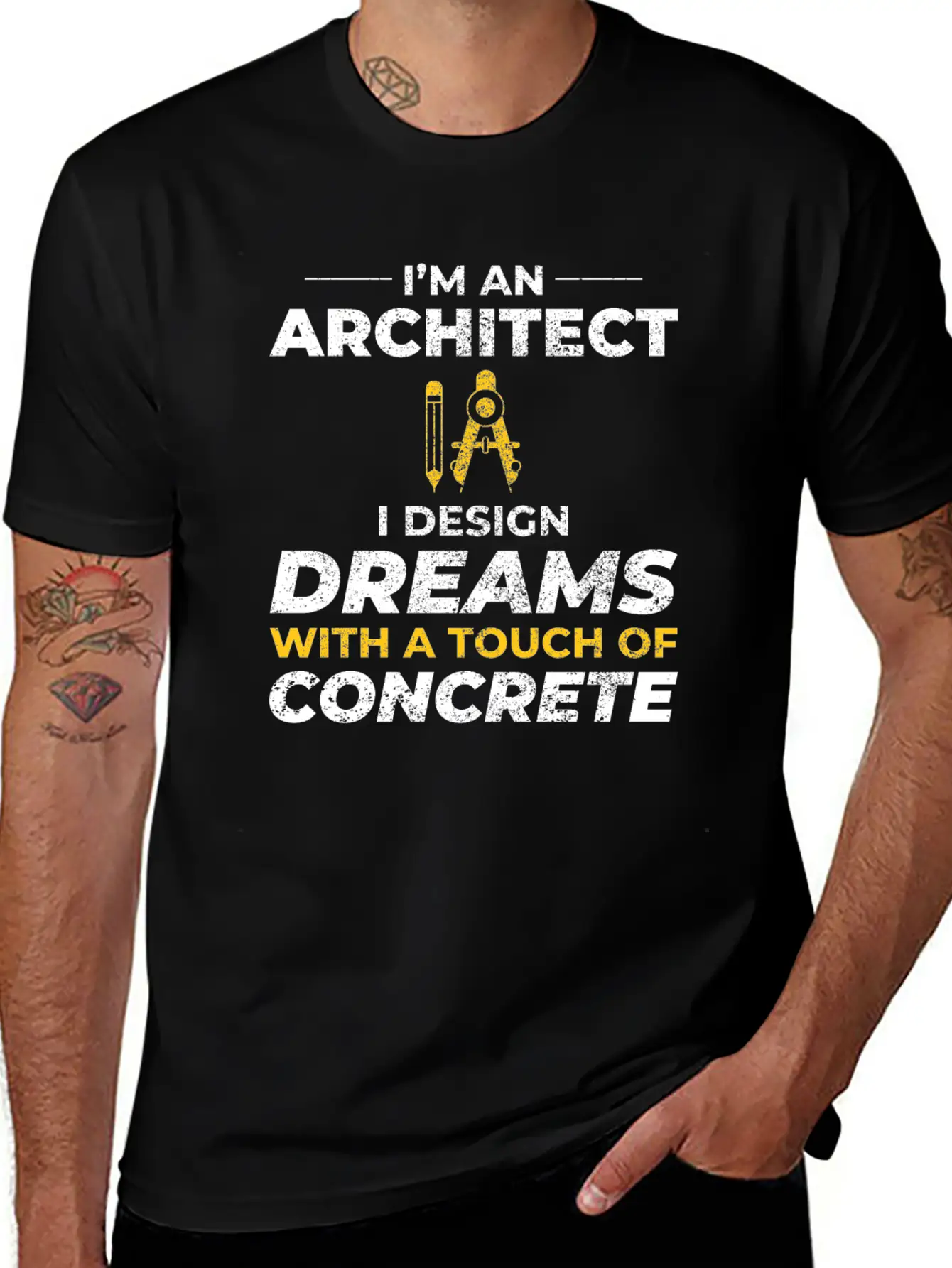 Architect Dreams Concrete Design Construction Casual Graphic T-Shirt – Simple And Comfortable Daily Wear
