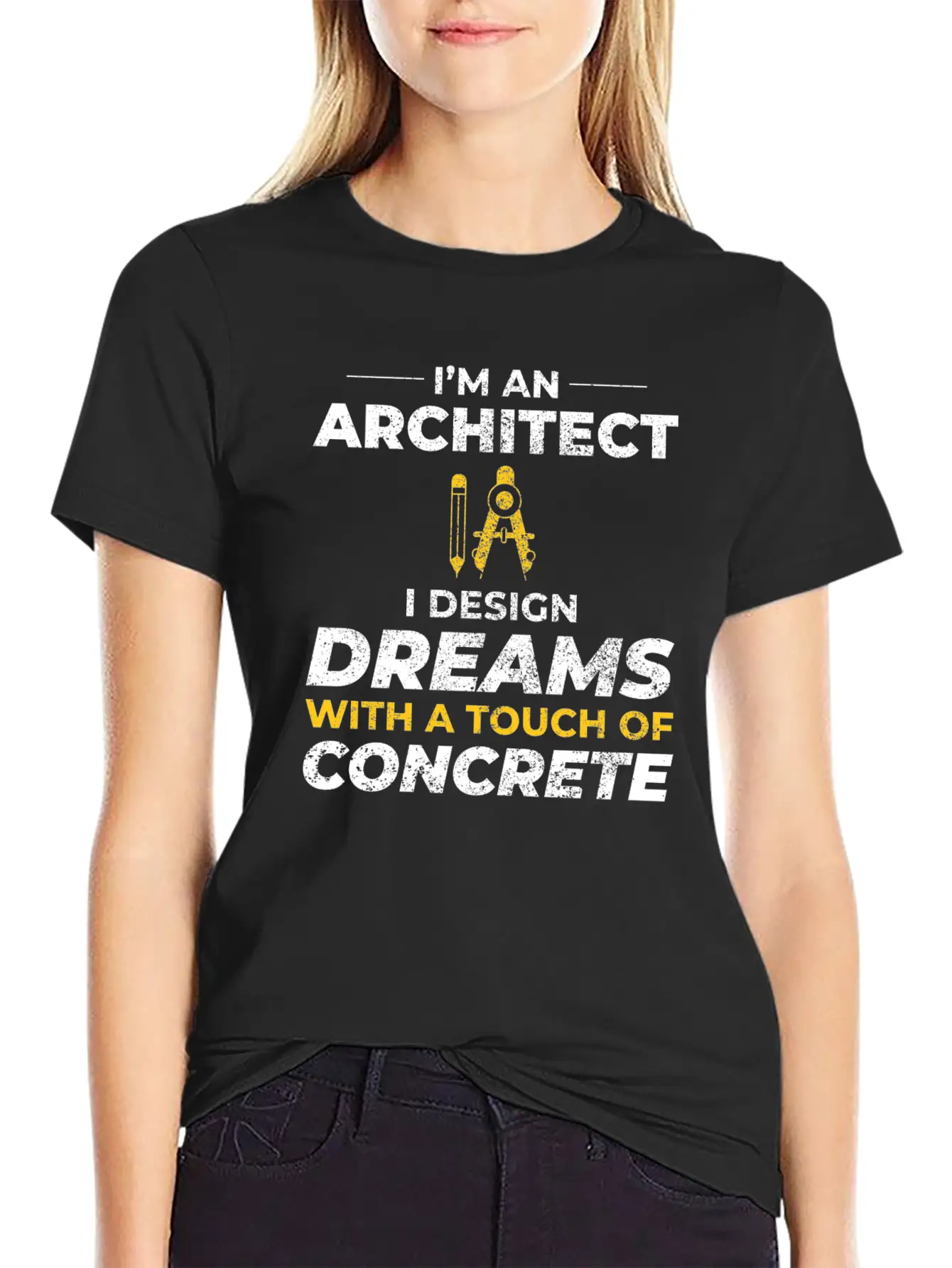 Architect Dreams Concrete Design Construction Casual Graphic T-Shirt – Simple And Comfortable Daily Wear