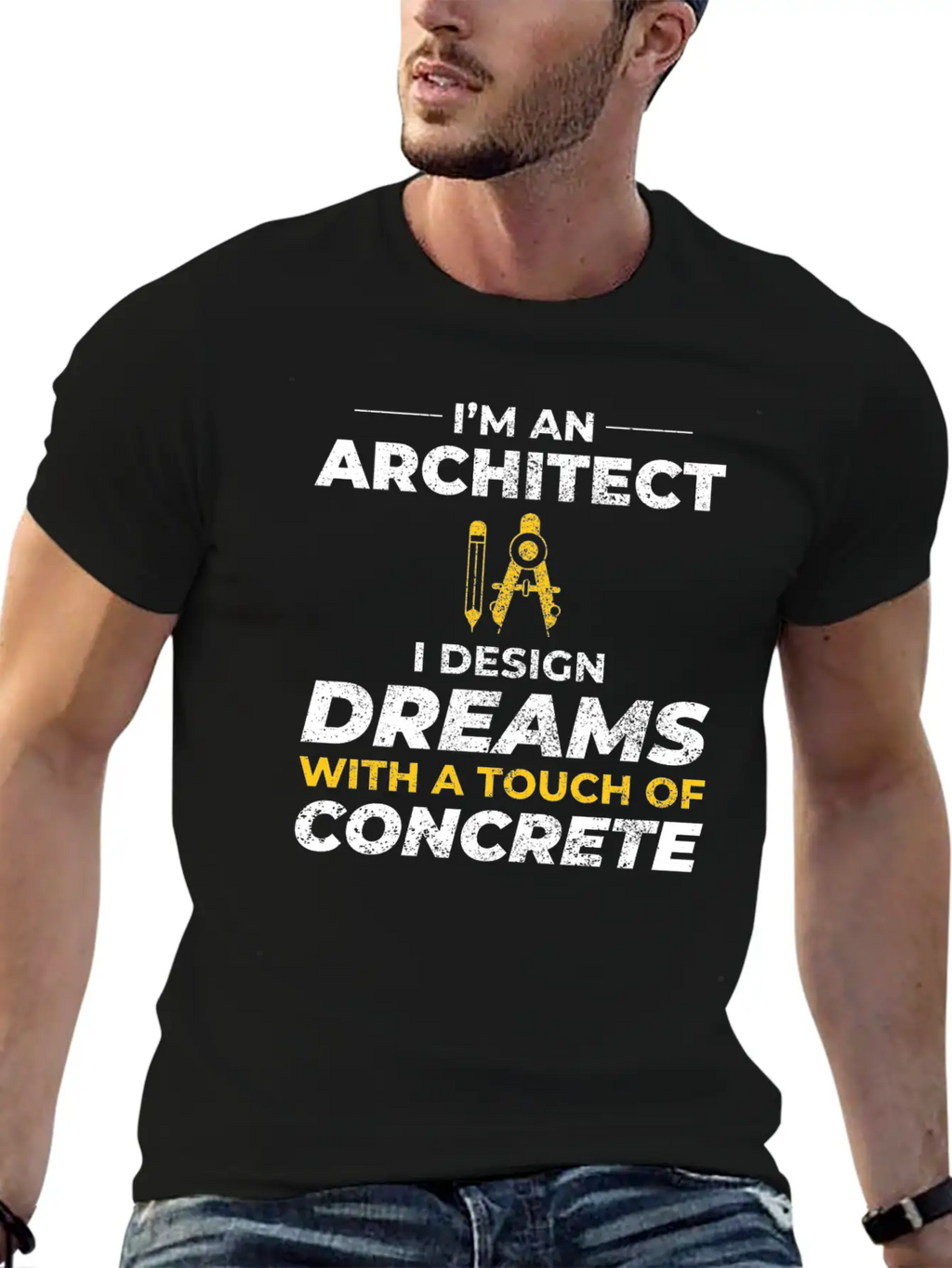 Architect Dreams Concrete Design Construction Casual Graphic T-Shirt – Simple And Comfortable Daily Wear