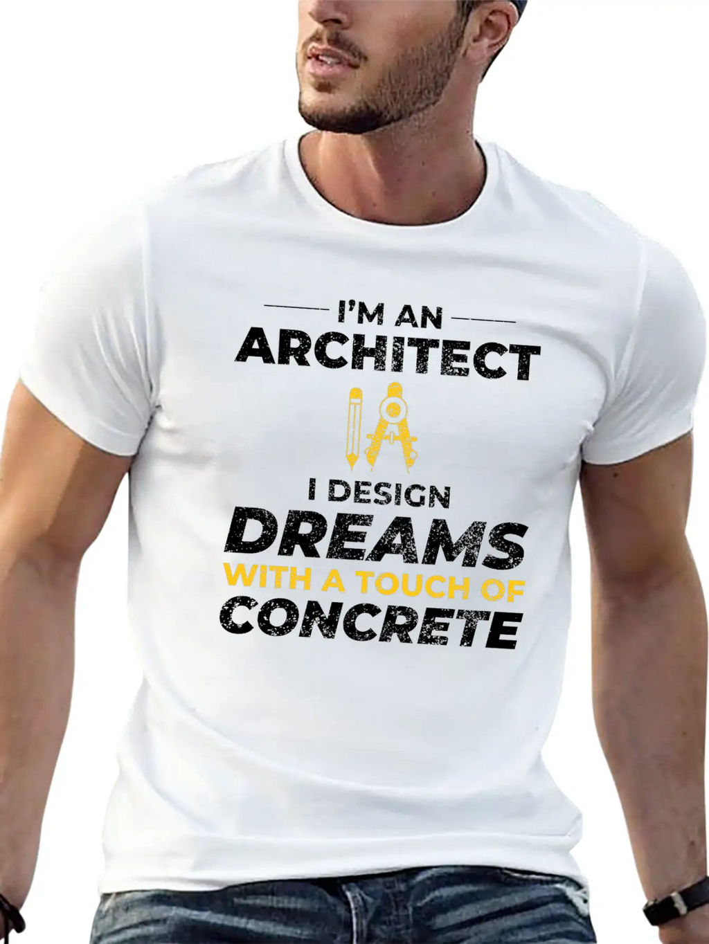 Architect Dreams Concrete Design Construction Casual Graphic T-Shirt – Simple And Comfortable Daily Wear