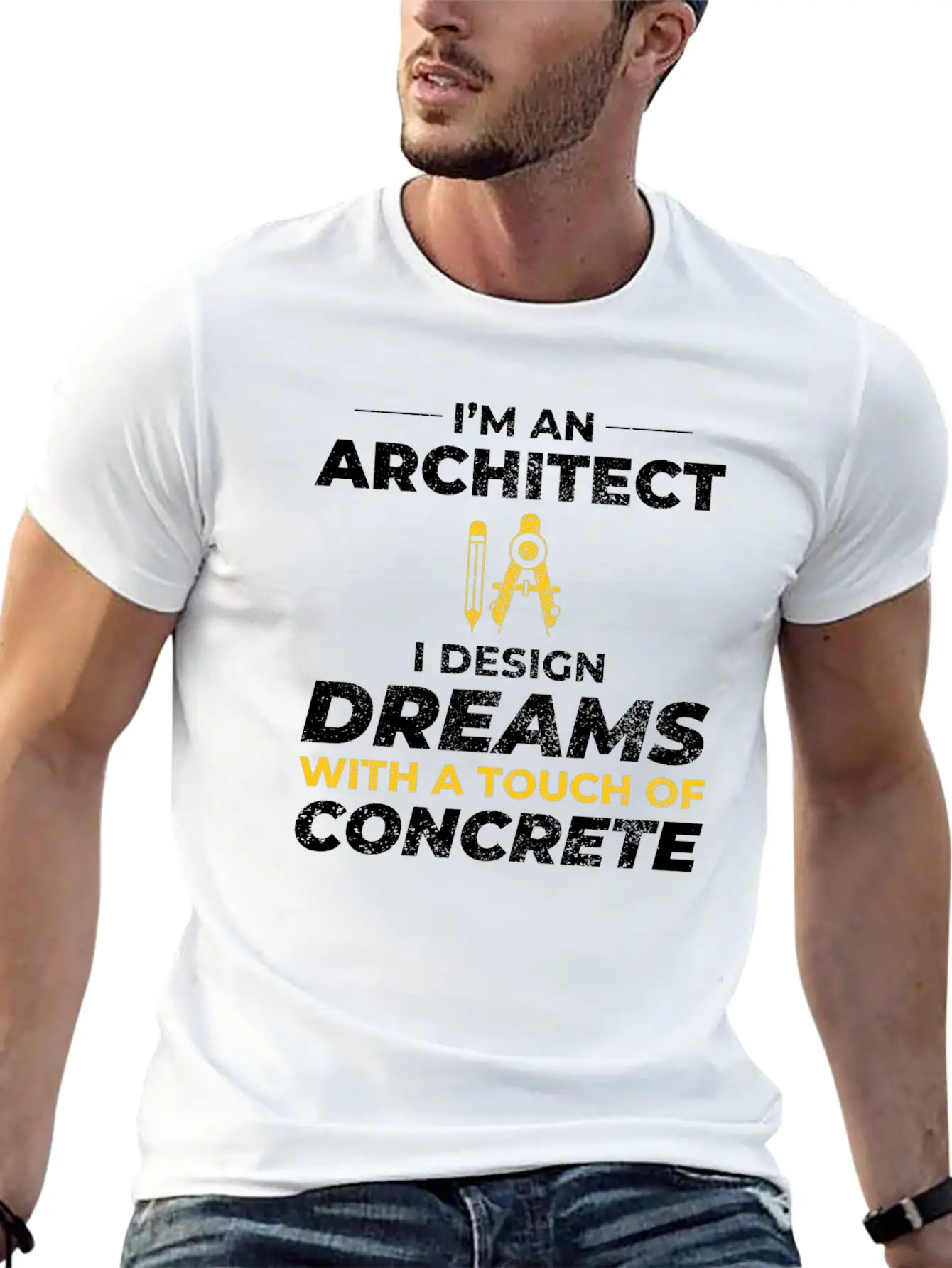 Architect Dreams Concrete Design Construction Casual Graphic T-Shirt – Simple And Comfortable Daily Wear