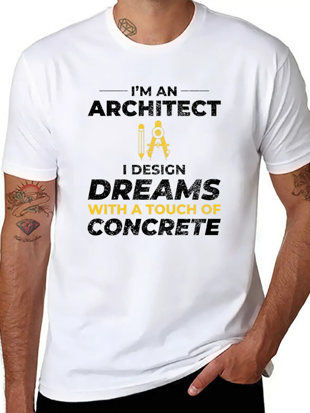 Architect Dreams Concrete Design Construction Casual Graphic T-Shirt – Simple And Comfortable Daily Wear