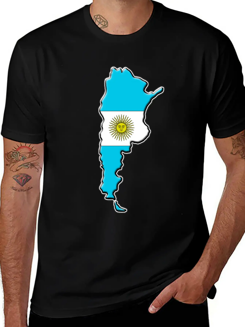 Argentina Flag Map Classic Fit Graphic Tee For Daily Comfort – Unisex Cotton Shirt