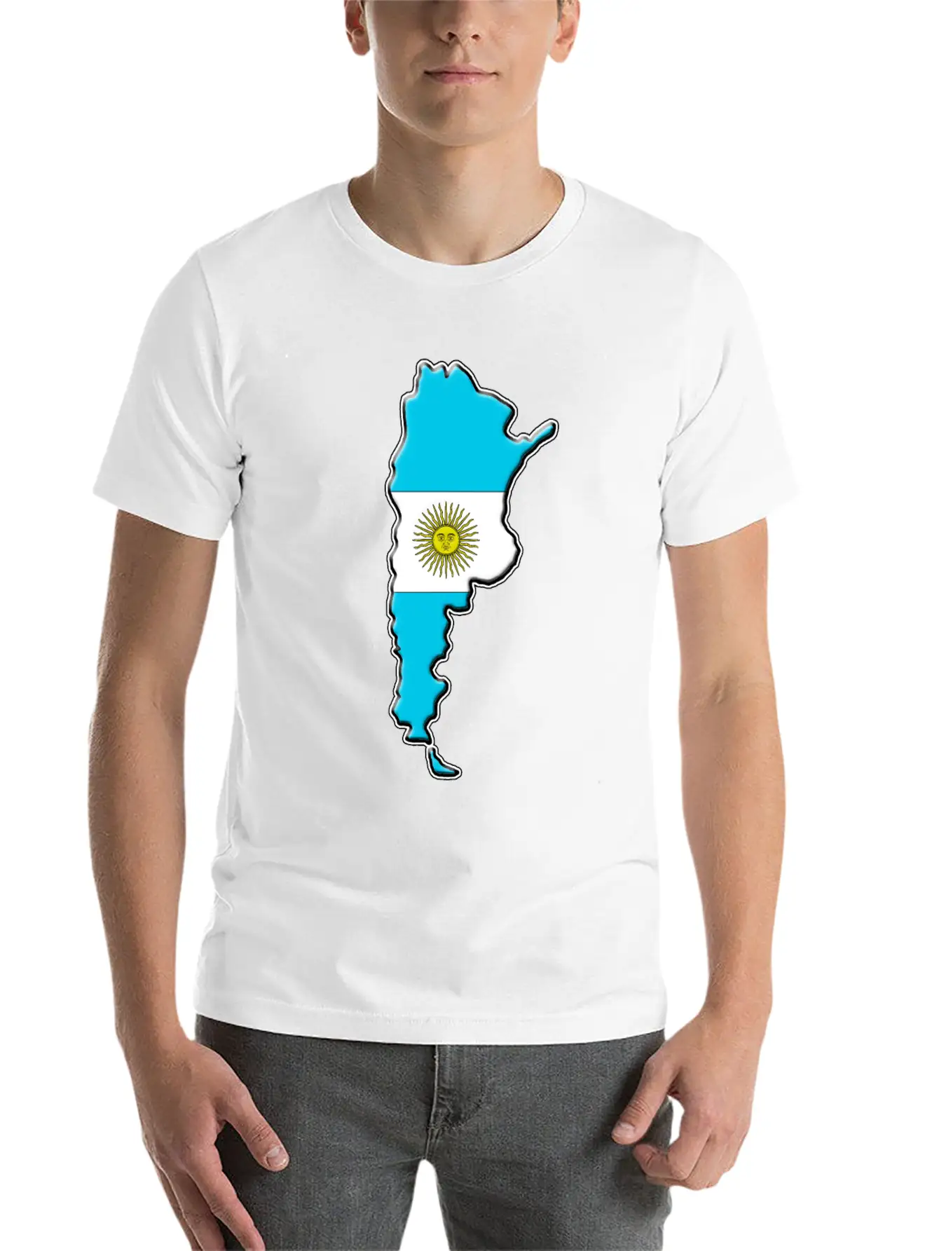 Argentina Flag Map Classic Fit Graphic Tee For Daily Comfort – Unisex Cotton Shirt