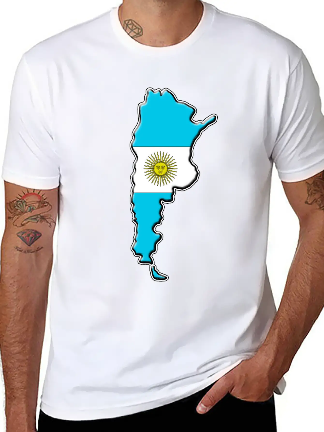 Argentina Flag Map Classic Fit Graphic Tee For Daily Comfort – Unisex Cotton Shirt