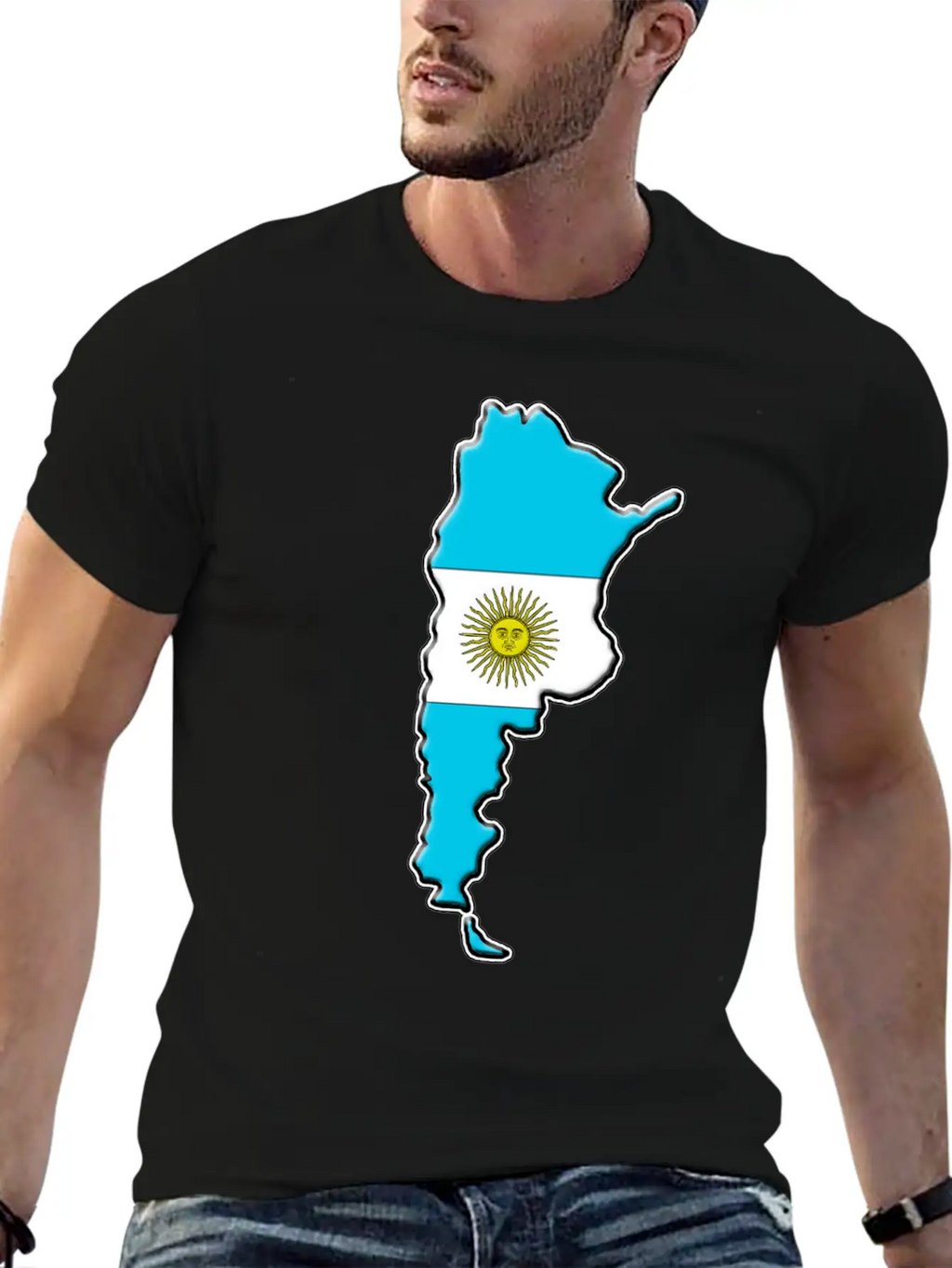 Argentina Flag Map Classic Fit Graphic Tee For Daily Comfort – Unisex Cotton Shirt