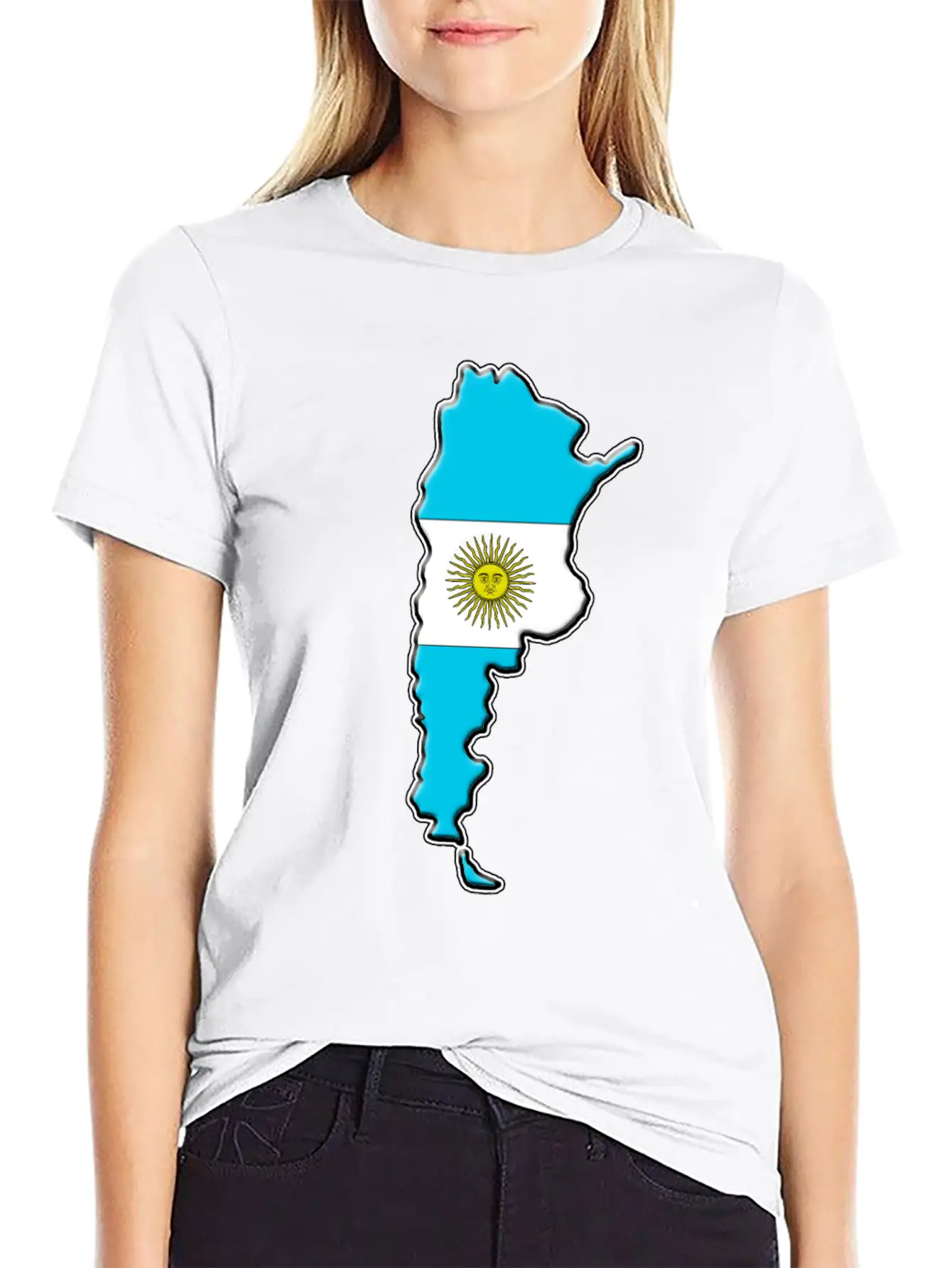 Argentina Flag Map Classic Fit Graphic Tee For Daily Comfort – Unisex Cotton Shirt