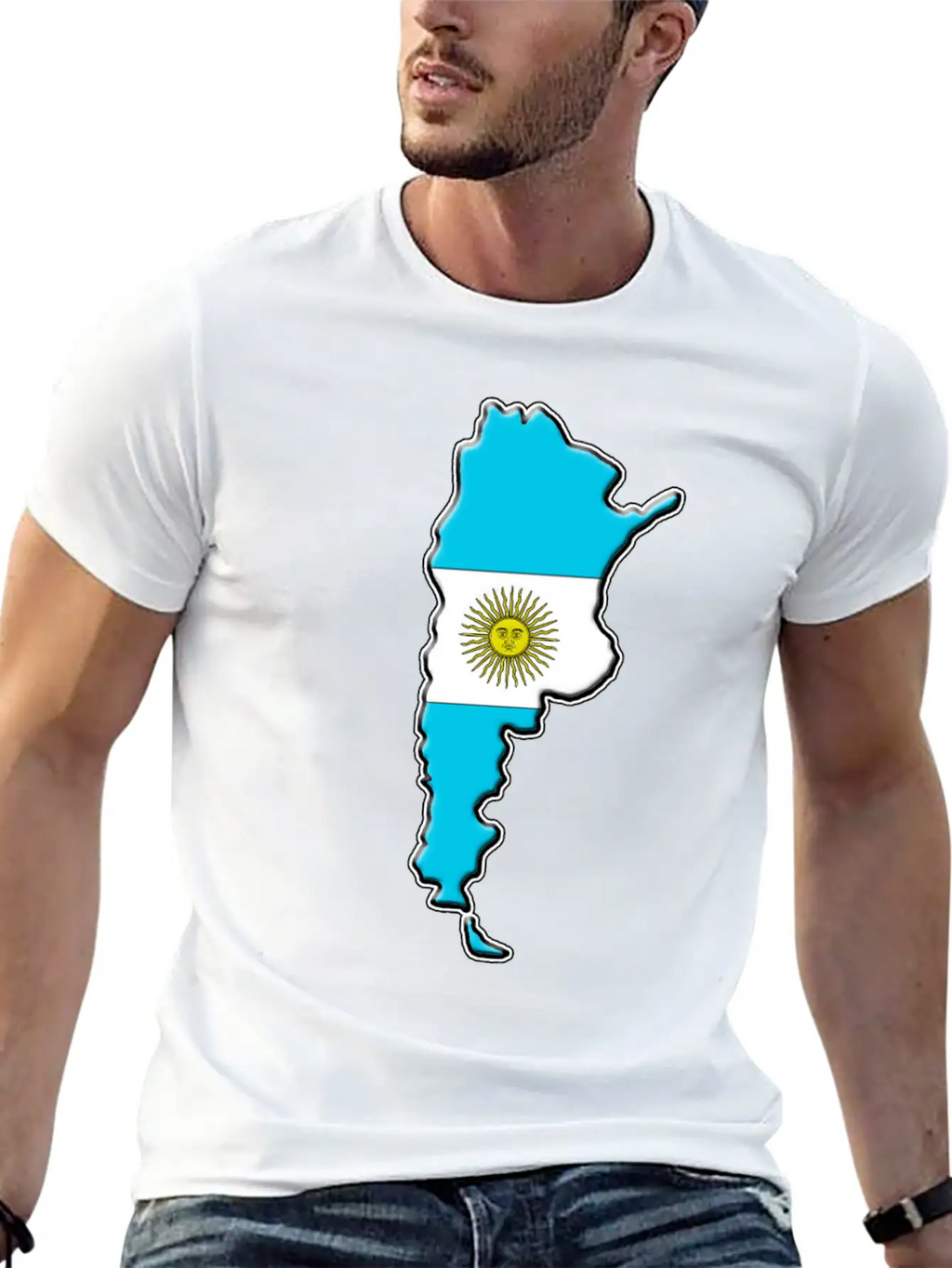 Argentina Flag Map Classic Fit Graphic Tee For Daily Comfort – Unisex Cotton Shirt