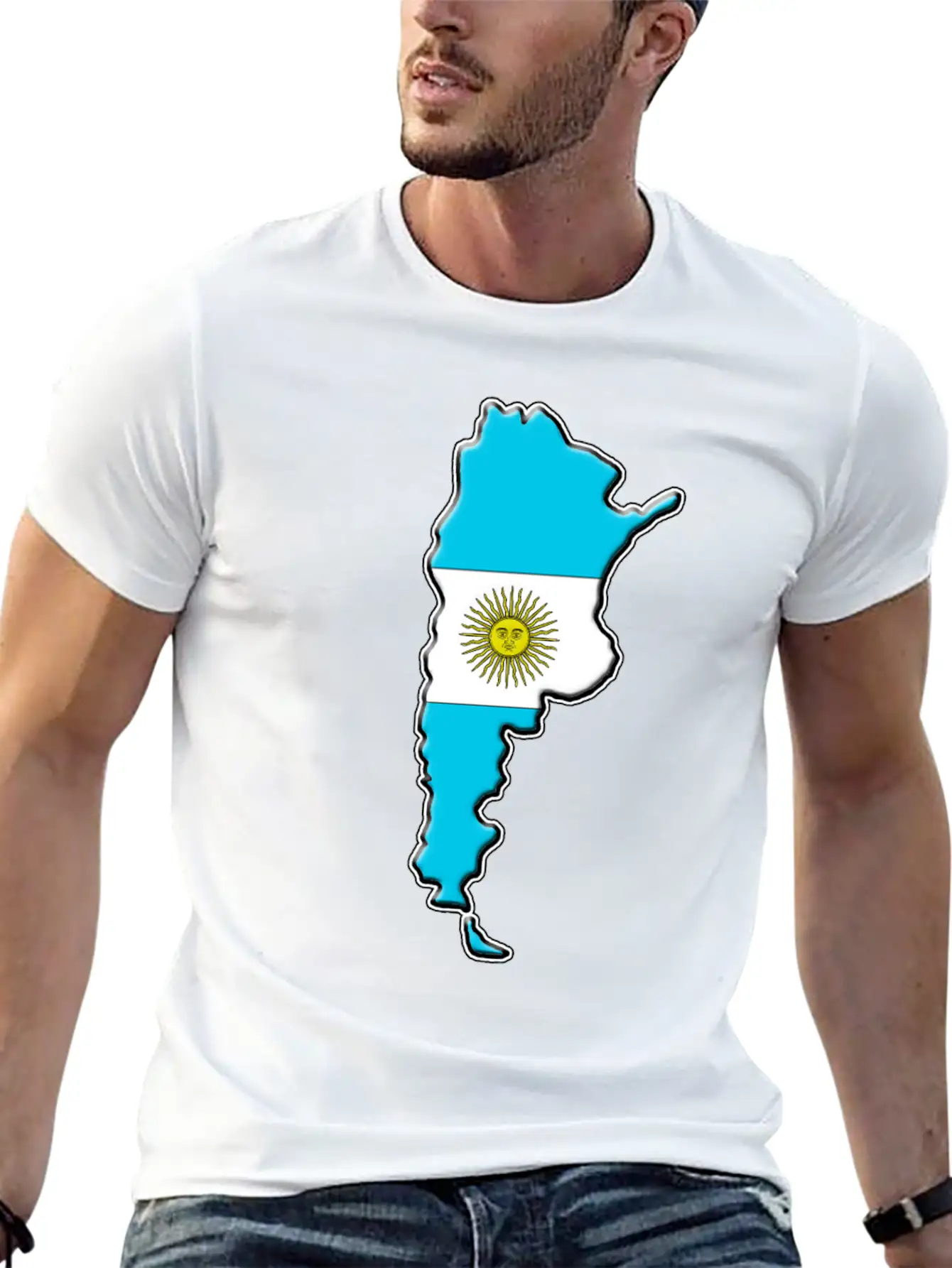 Argentina Flag Map Classic Fit Graphic Tee For Daily Comfort – Unisex Cotton Shirt