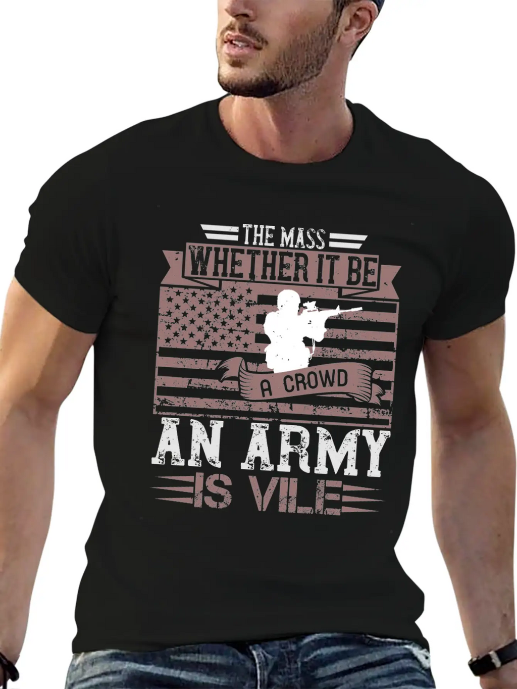 Armed Forces And Soldier In Camouflage Classic Fit Graphic Tee For Daily Comfort – Unisex Cotton Shirt