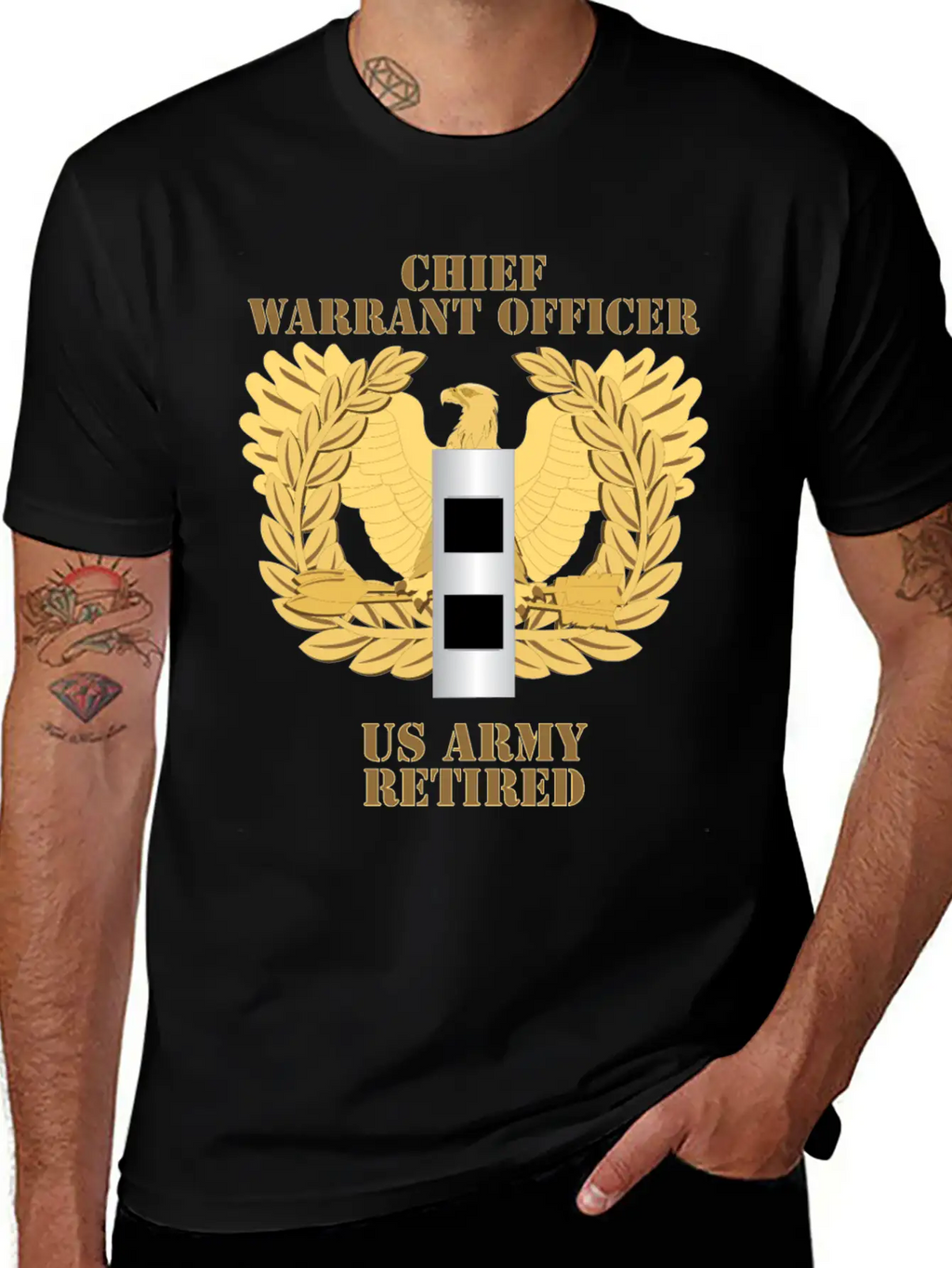 Army Emblem Warrant Officer CW2 Retired Unisex Casual T-Shirt – Clean Design For Daily Comfort