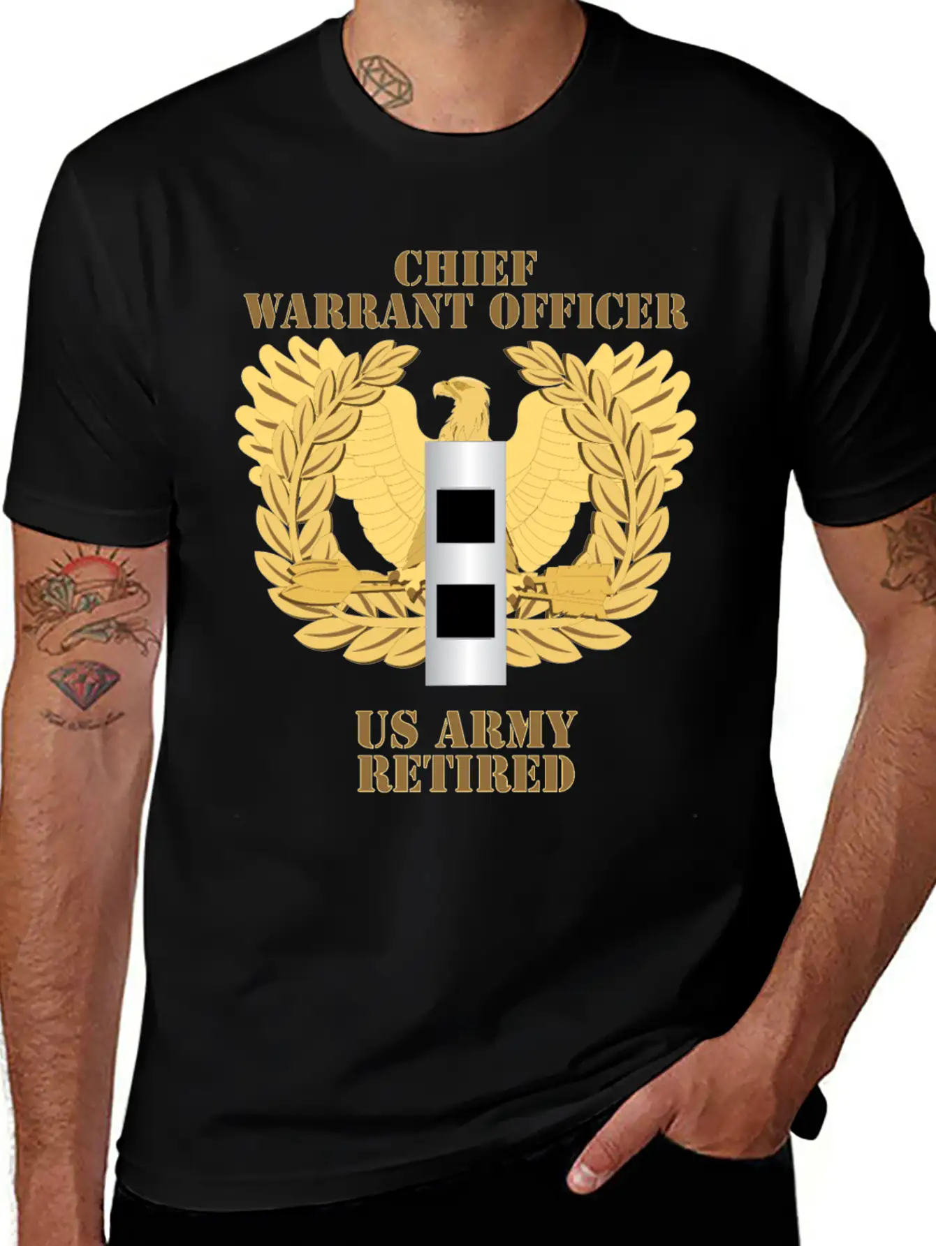 Army Emblem Warrant Officer CW2 Retired Unisex Casual T-Shirt – Clean Design For Daily Comfort