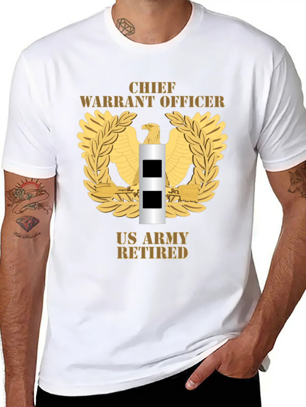 Army Emblem Warrant Officer CW2 Retired Unisex Casual T-Shirt – Clean Design For Daily Comfort