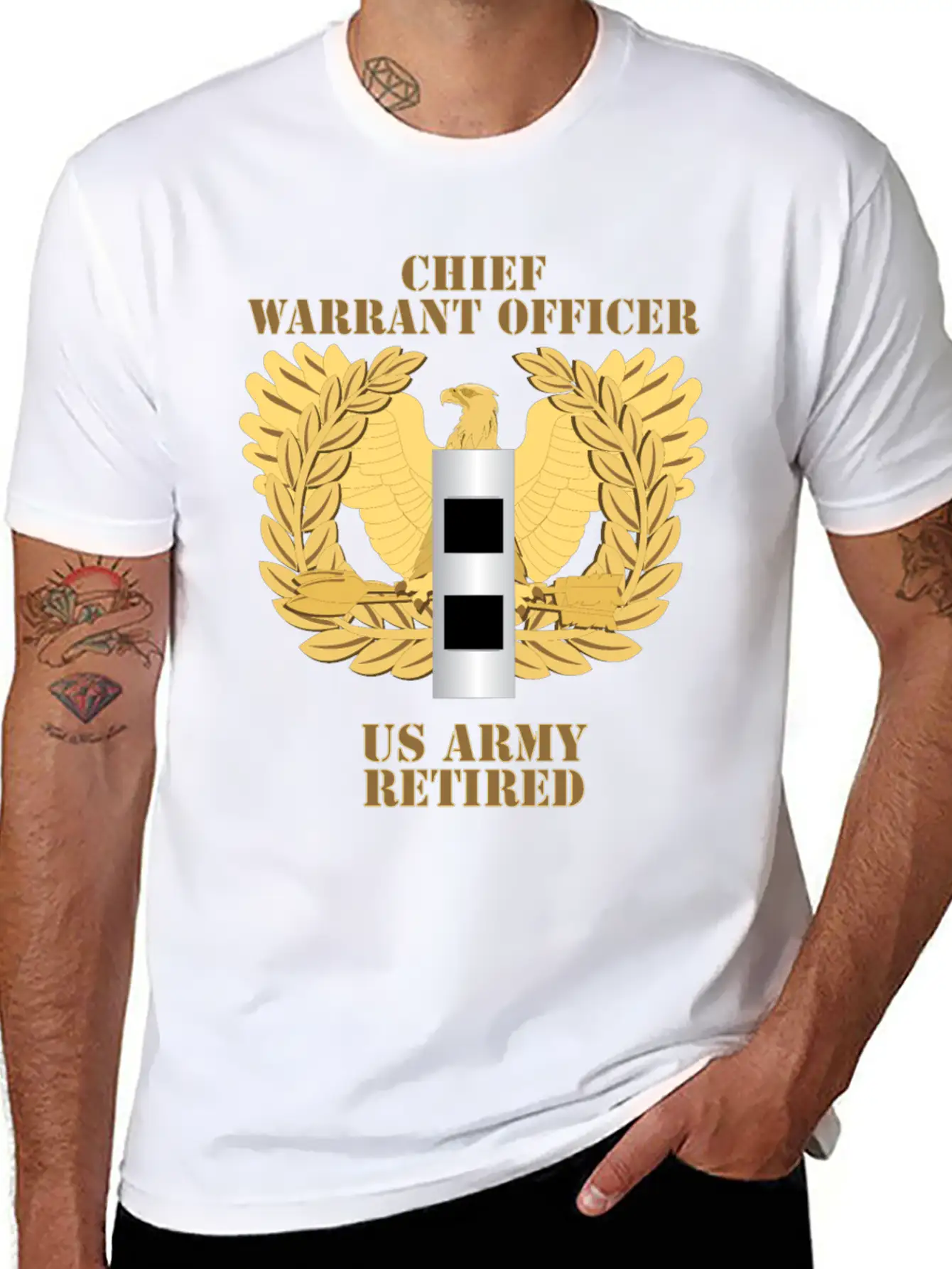 Army Emblem Warrant Officer CW2 Retired Unisex Casual T-Shirt – Clean Design For Daily Comfort