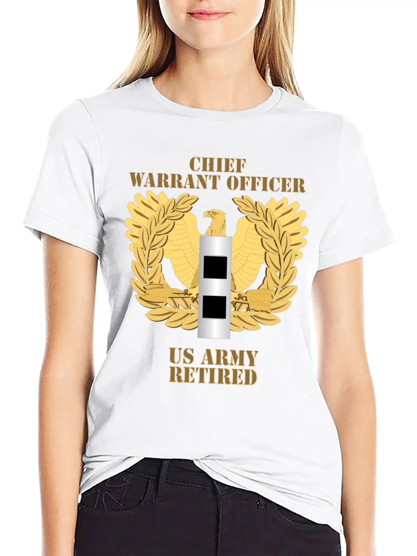 Army Emblem Warrant Officer CW2 Retired Unisex Casual T-Shirt – Clean Design For Daily Comfort