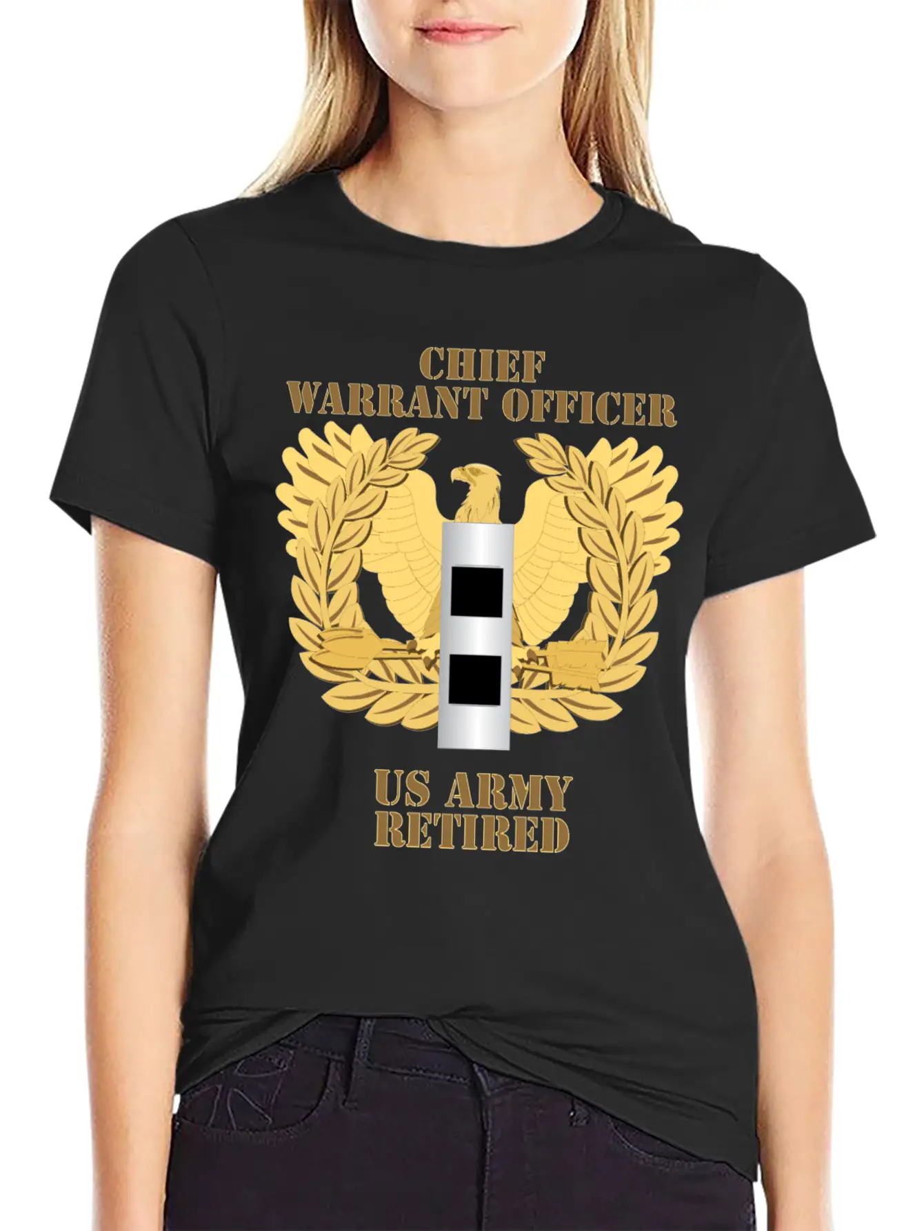 Army Emblem Warrant Officer CW2 Retired Unisex Casual T-Shirt – Clean Design For Daily Comfort