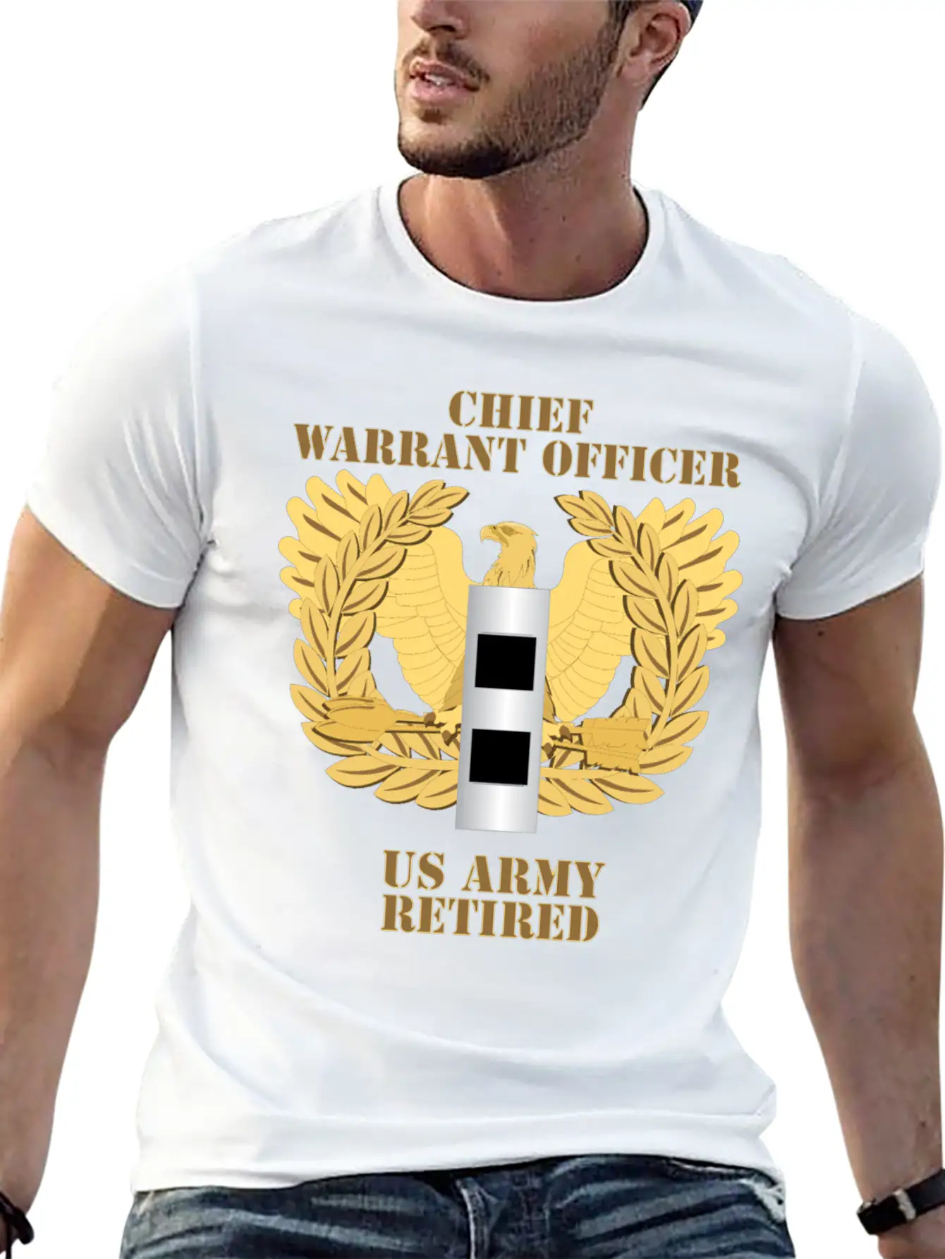 Army Emblem Warrant Officer CW2 Retired Unisex Casual T-Shirt – Clean Design For Daily Comfort