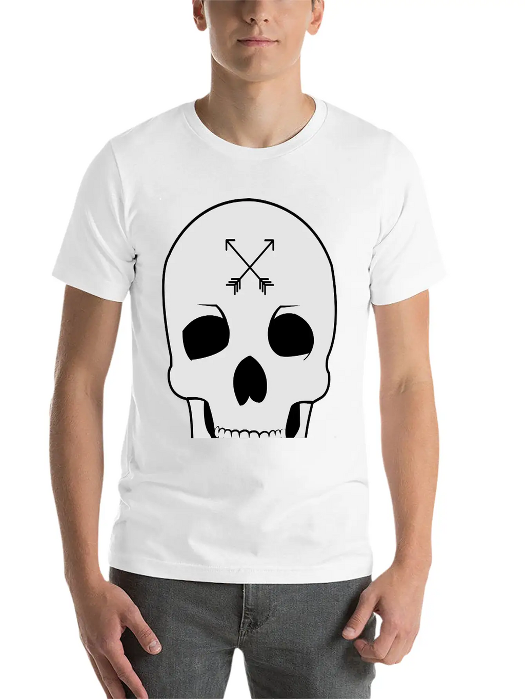 Arrow Skull Unisex Casual T-Shirt – Clean Design For Daily Comfort
