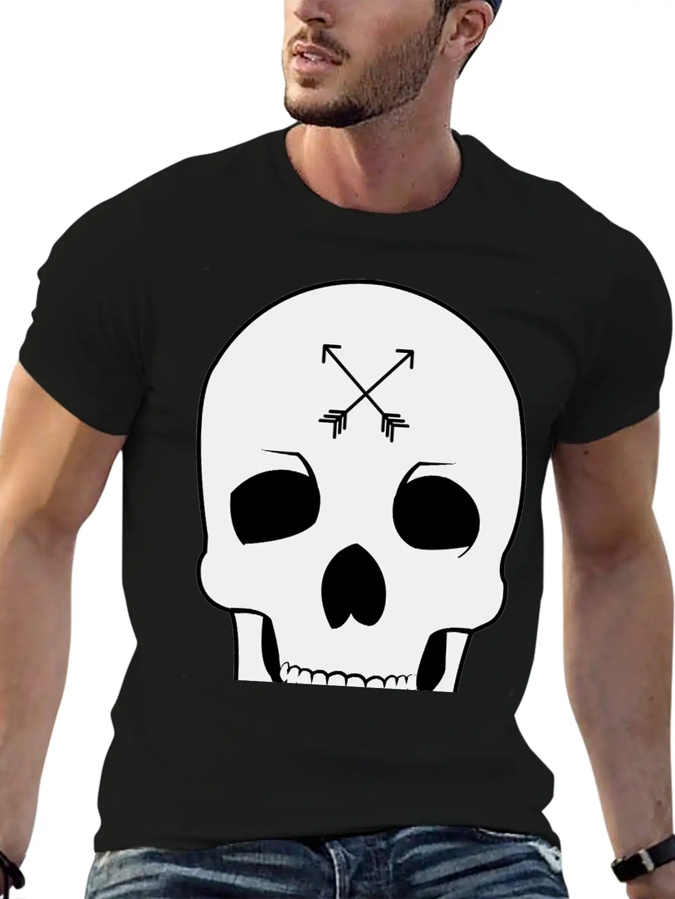 Arrow Skull Unisex Casual T-Shirt – Clean Design For Daily Comfort