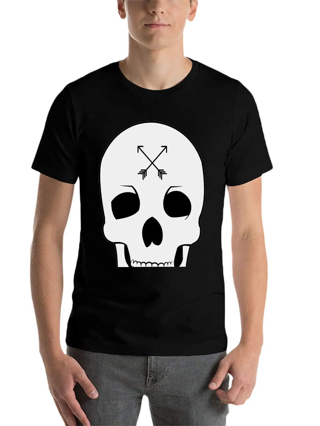 Arrow Skull Unisex Casual T-Shirt – Clean Design For Daily Comfort