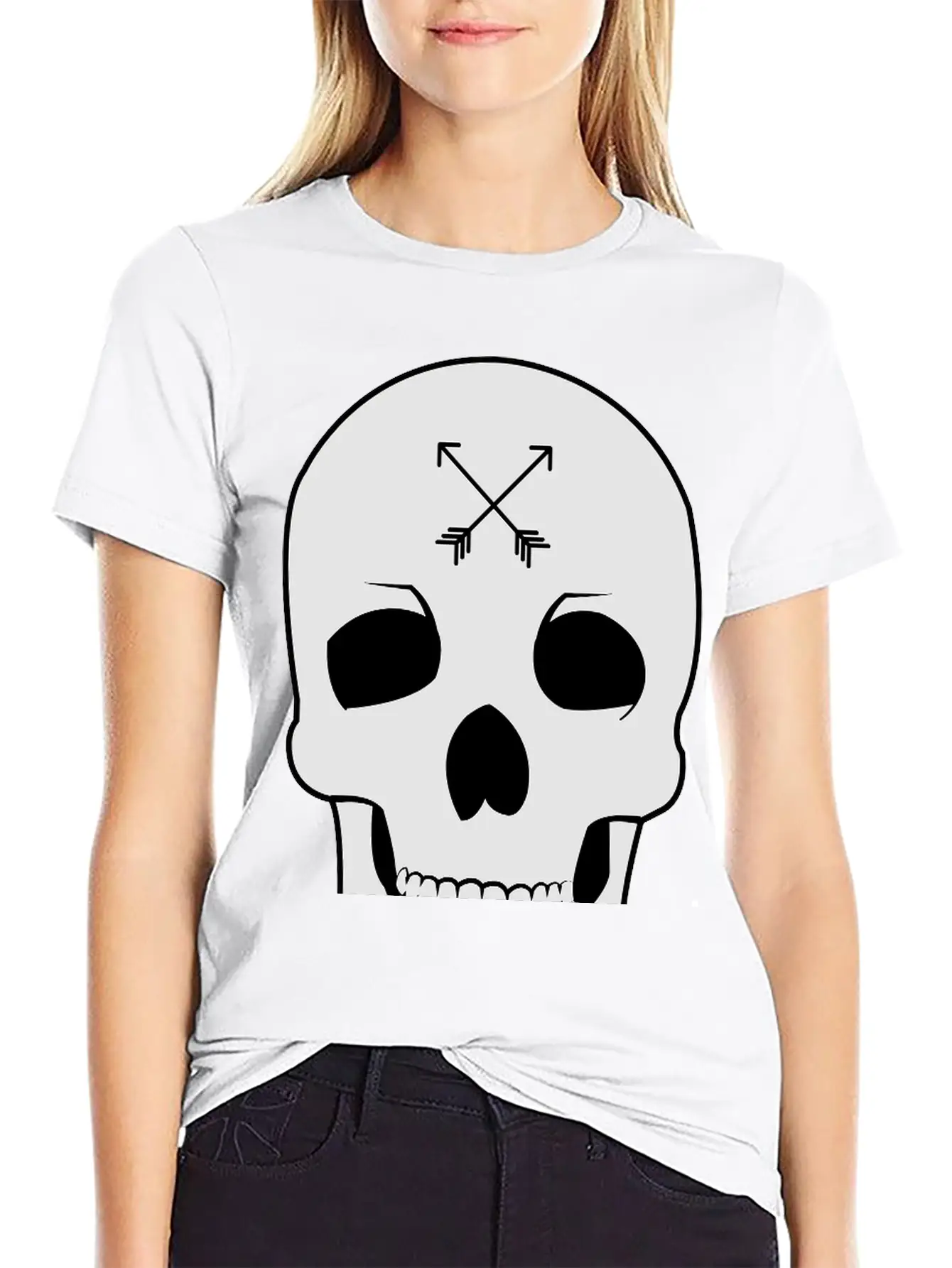 Arrow Skull Unisex Casual T-Shirt – Clean Design For Daily Comfort