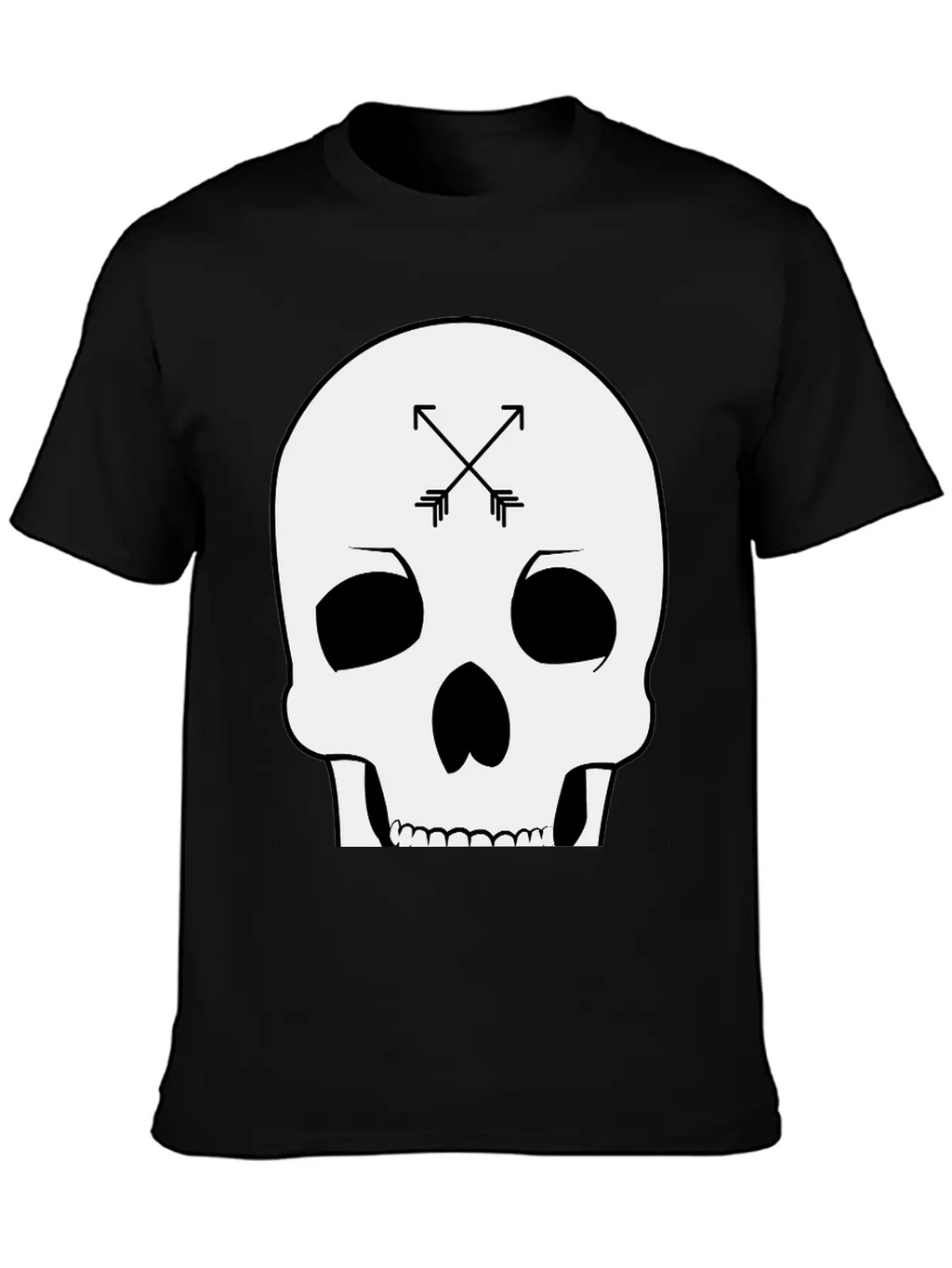 Arrow Skull Unisex Casual T-Shirt – Clean Design For Daily Comfort