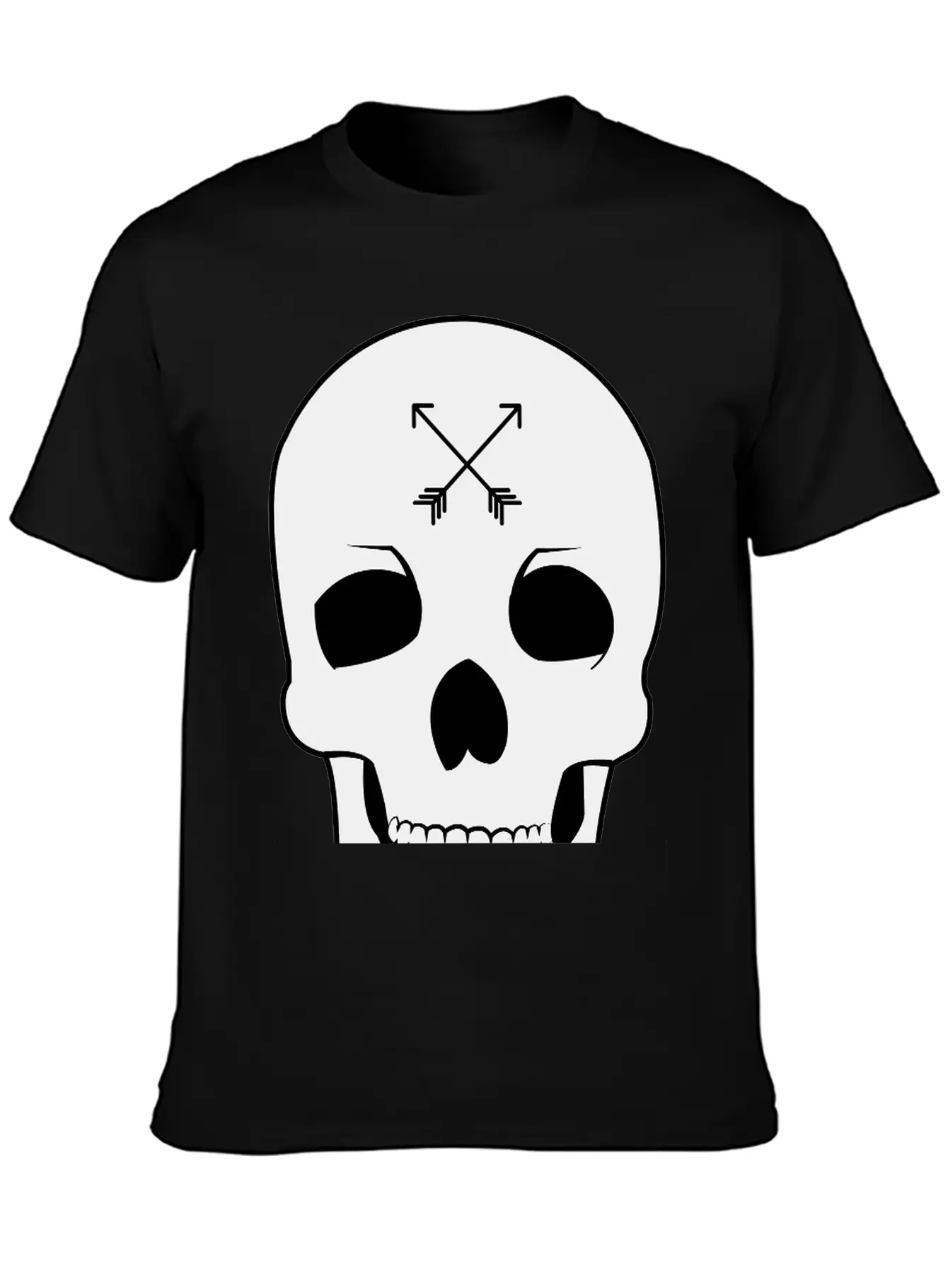 Arrow Skull Unisex Casual T-Shirt – Clean Design For Daily Comfort