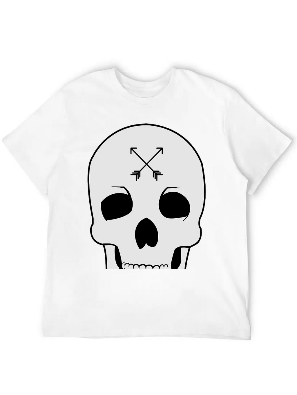 Arrow Skull Unisex Casual T-Shirt – Clean Design For Daily Comfort