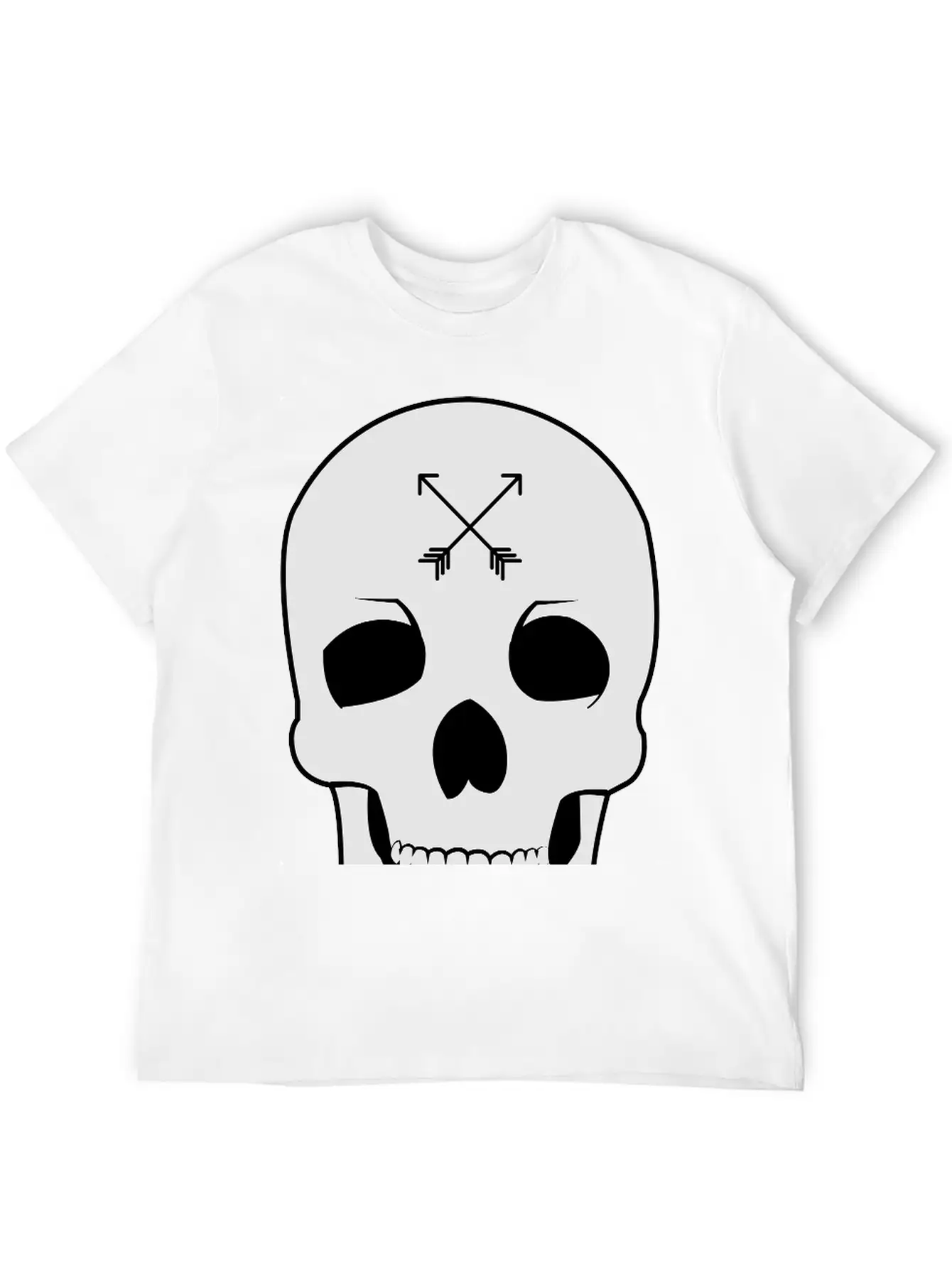 Arrow Skull Unisex Casual T-Shirt – Clean Design For Daily Comfort