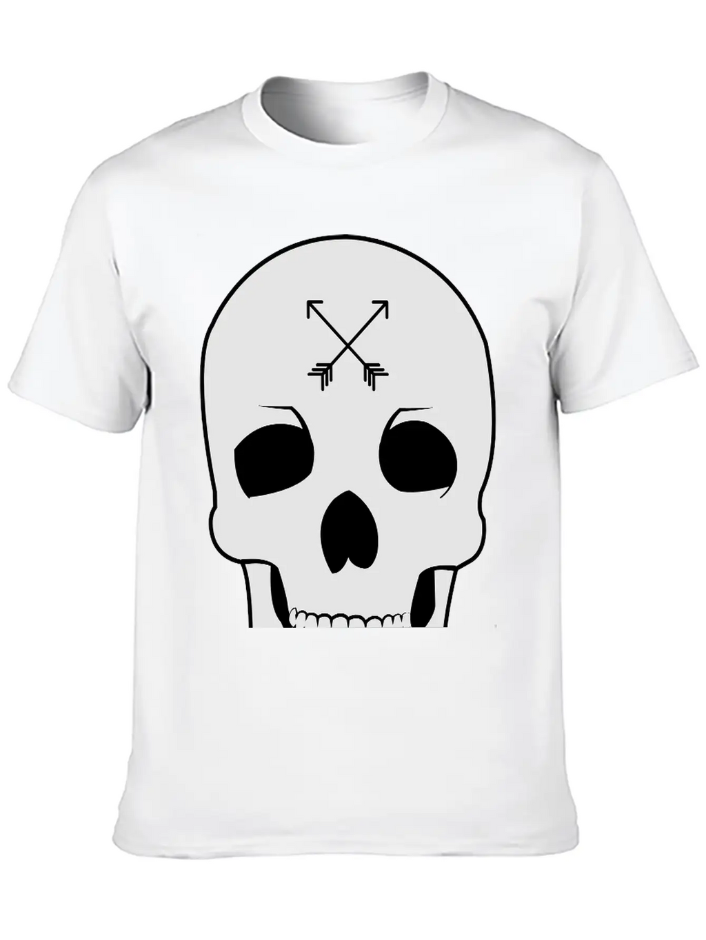 Arrow Skull Unisex Casual T-Shirt – Clean Design For Daily Comfort