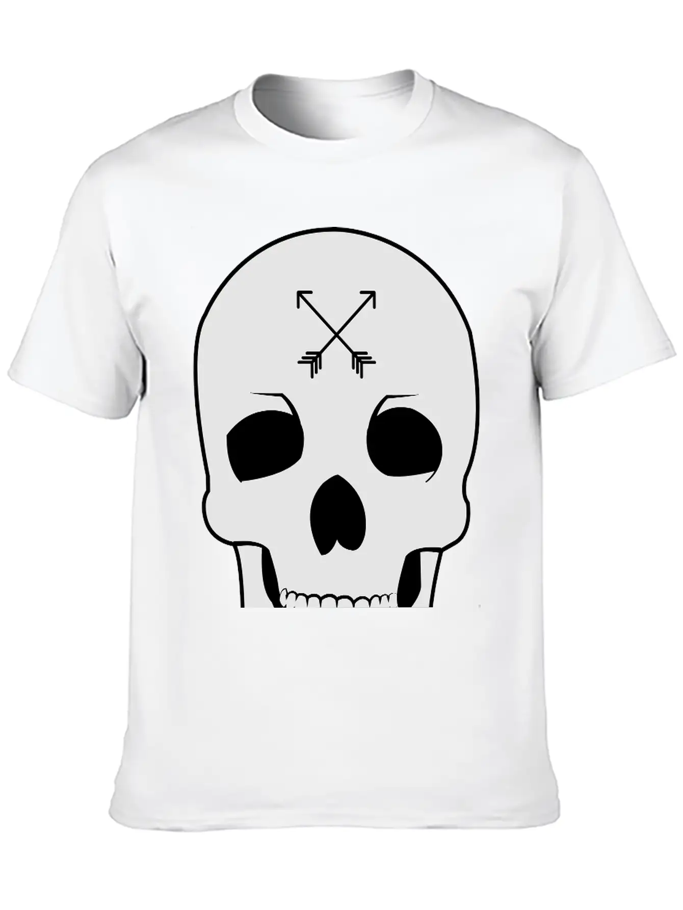 Arrow Skull Unisex Casual T-Shirt – Clean Design For Daily Comfort