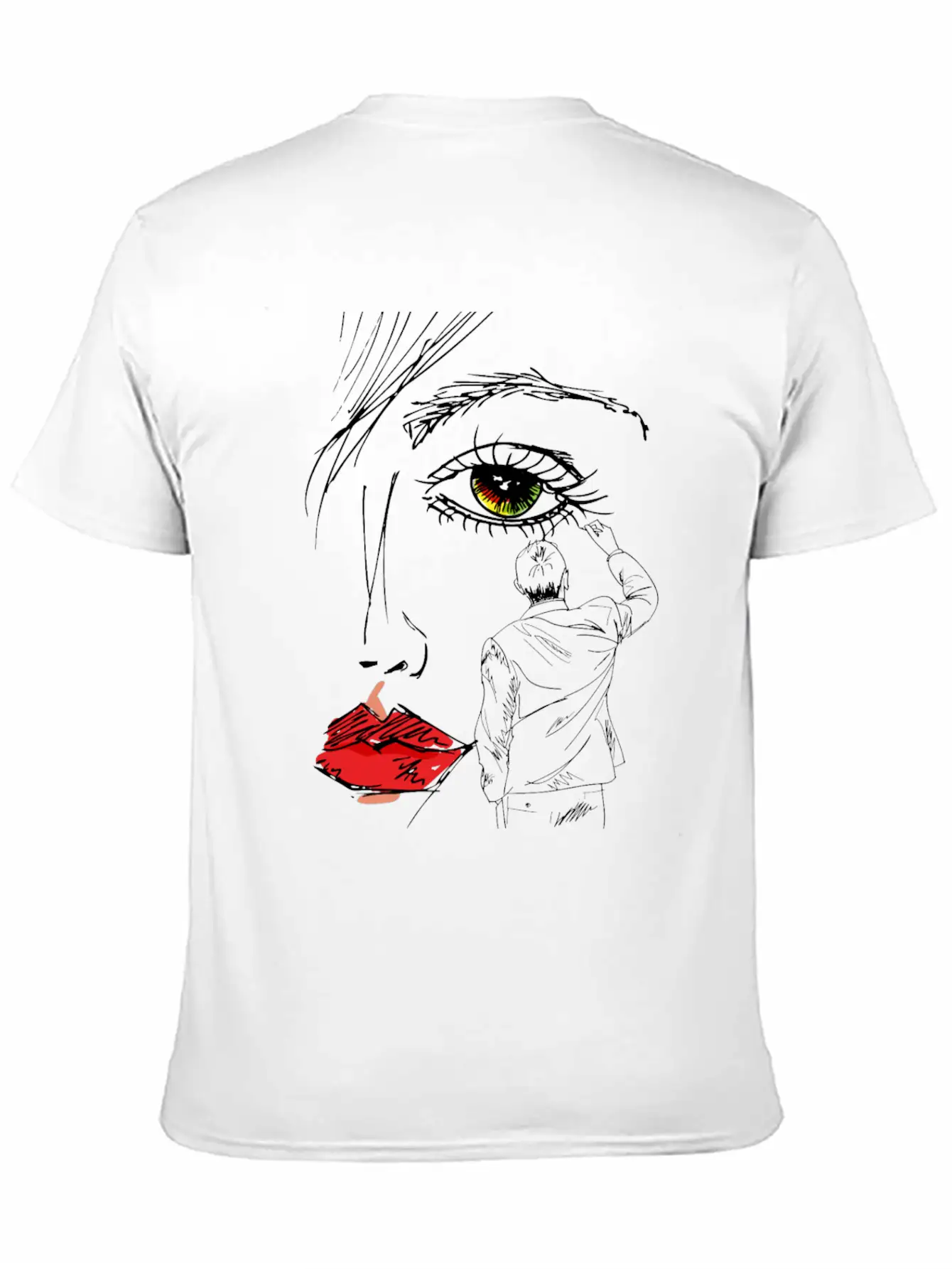 Artistic Beautiful Women Hand Drawn Sketched Unisex Short Sleeve Soft Cotton T-Shirt – Casual Everyday Wear
