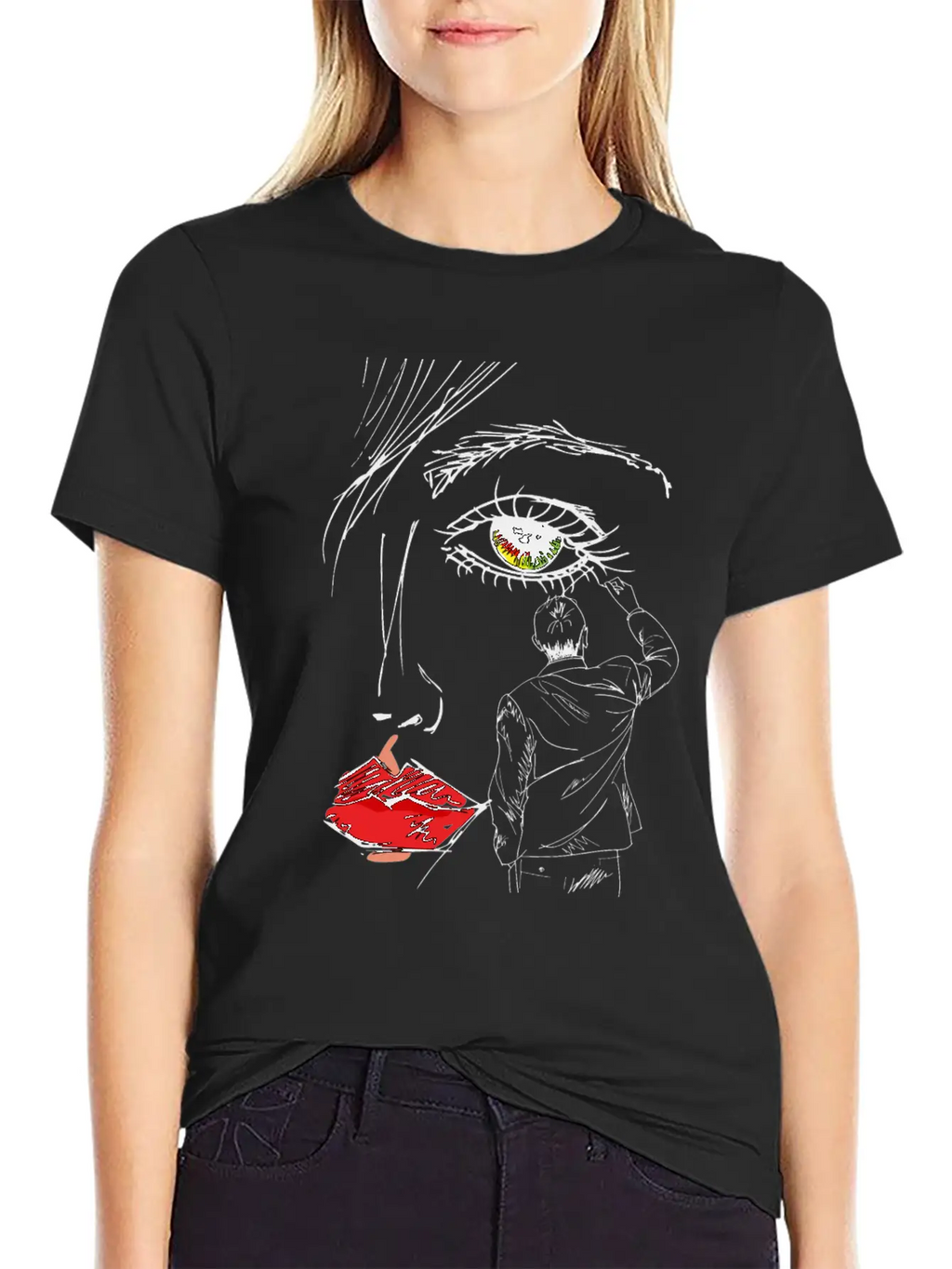 Artistic Beautiful Women Hand Drawn Sketched Unisex Short Sleeve Soft Cotton T-Shirt – Casual Everyday Wear