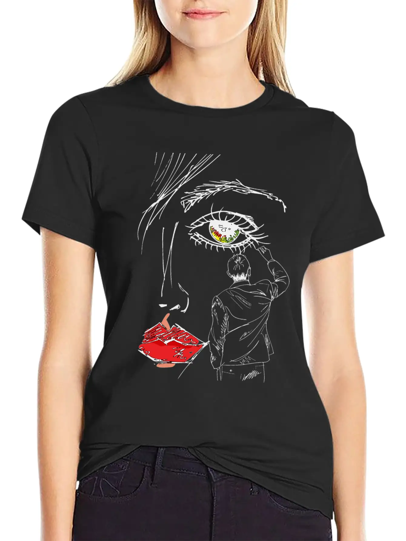 Artistic Beautiful Women Hand Drawn Sketched Unisex Short Sleeve Soft Cotton T-Shirt – Casual Everyday Wear